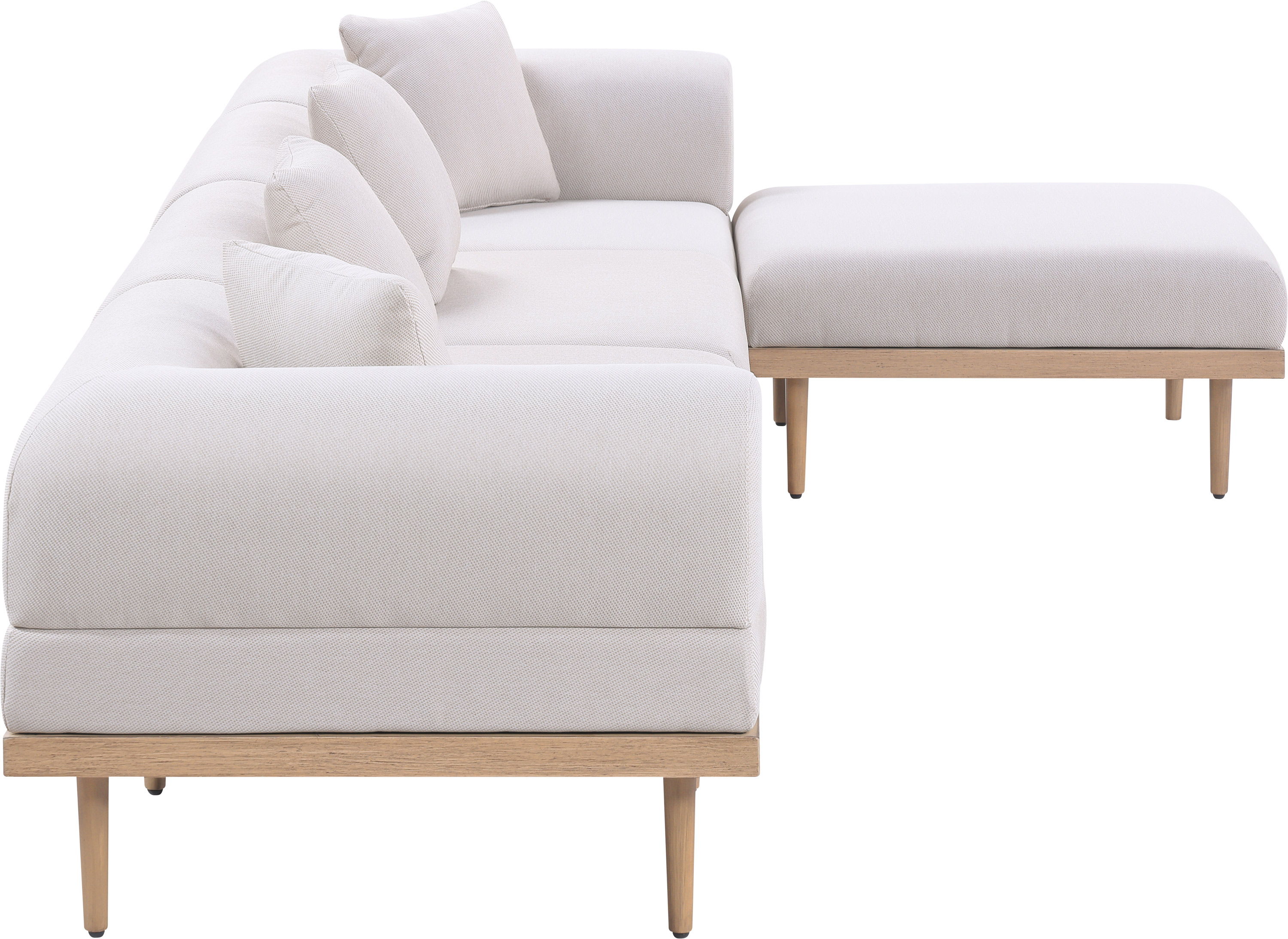 Laguna - 5 Piece 142" Upholstered Outdoor Patio Modular Sectional - Beige