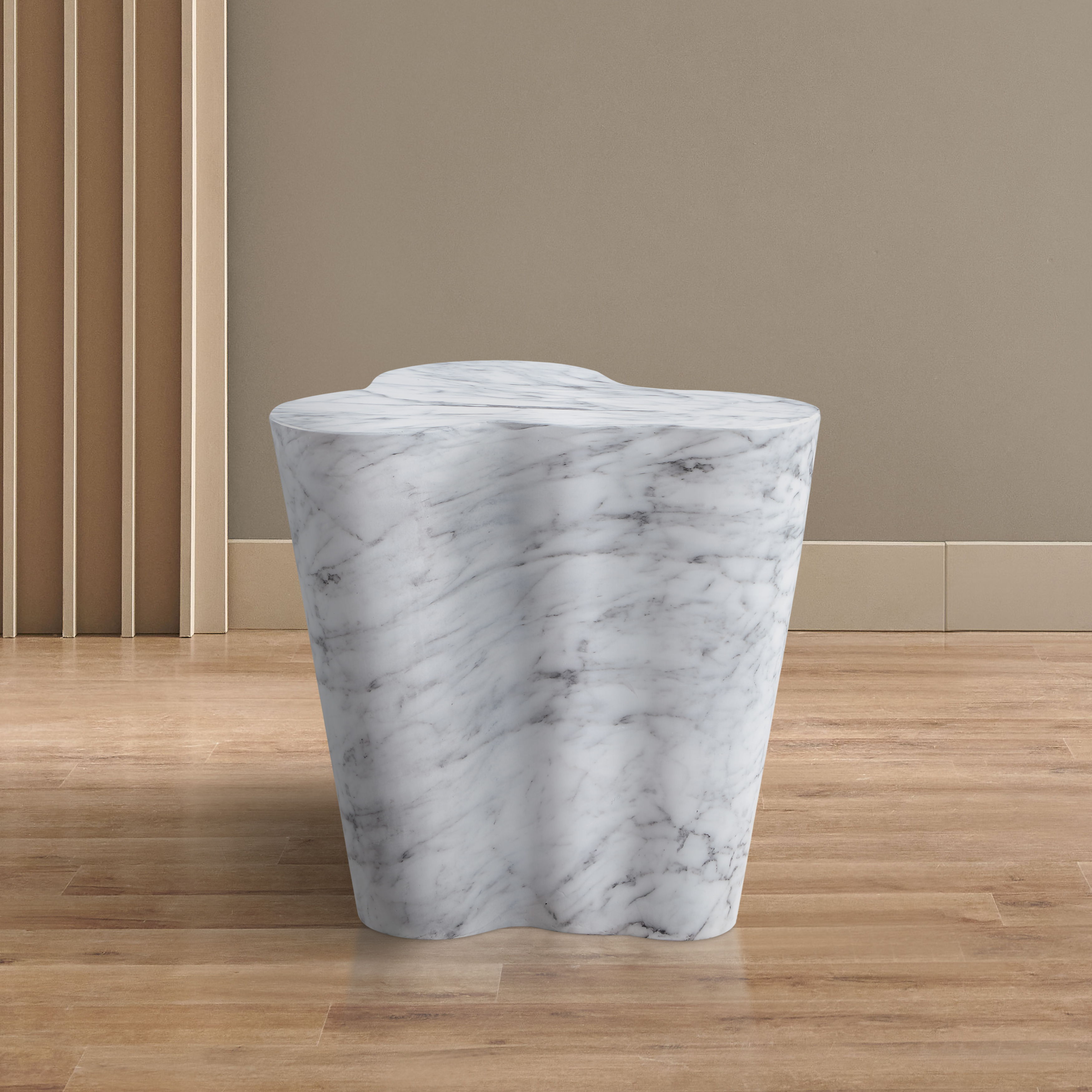 Monza - Concrete End Table - White