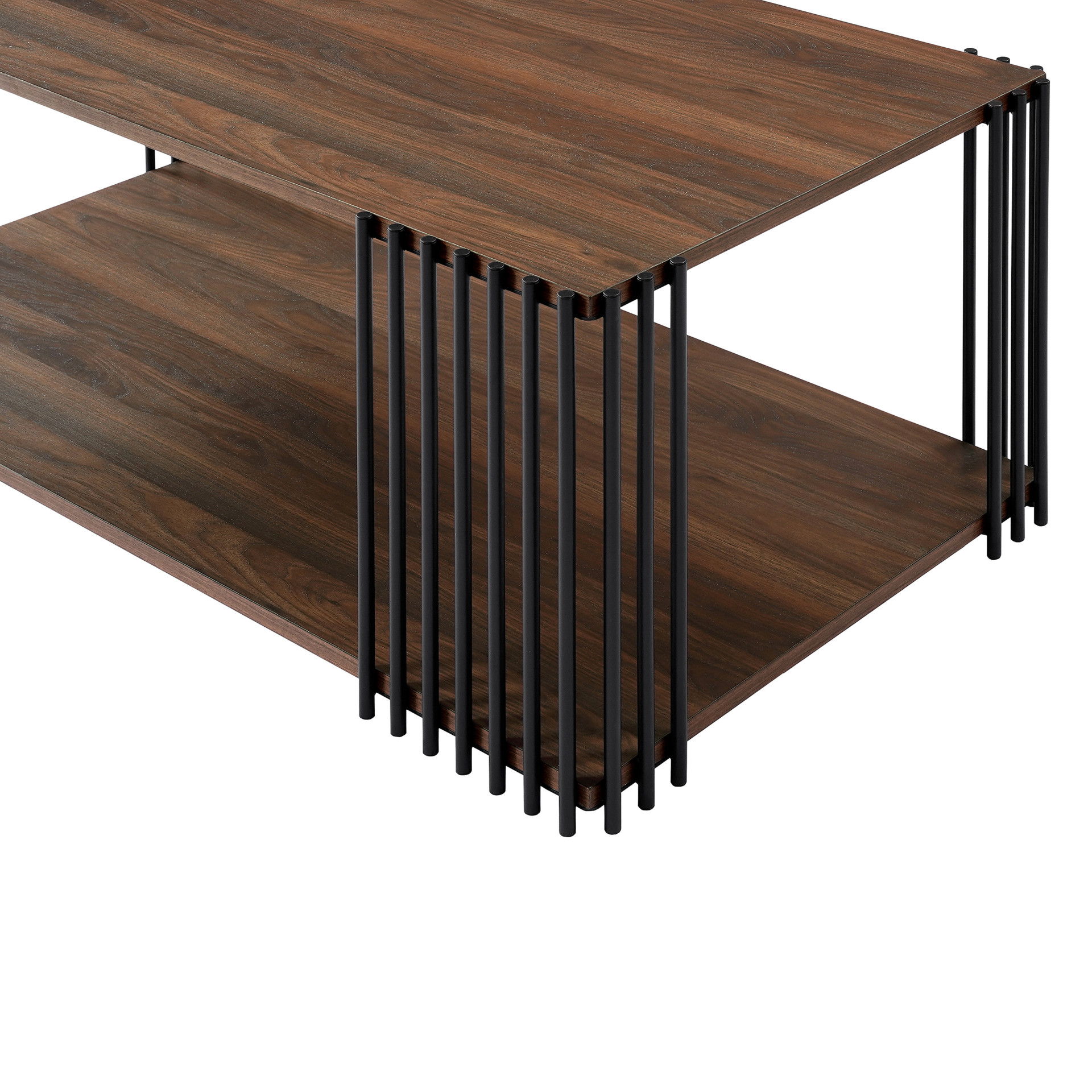 Vertex - Rectangular 3 Piece Occasional Set (1 Coffee & 2 End Tables) - Brown / Black, dark brown, view 5