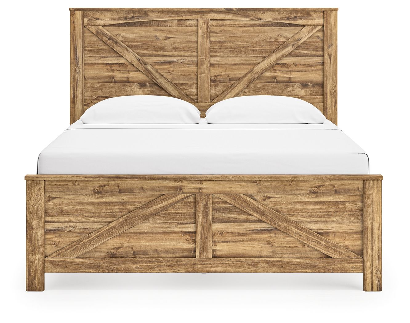 Ashley Furniture Maystonna - King Crossbuck Panel Bed - Brown - Image 6