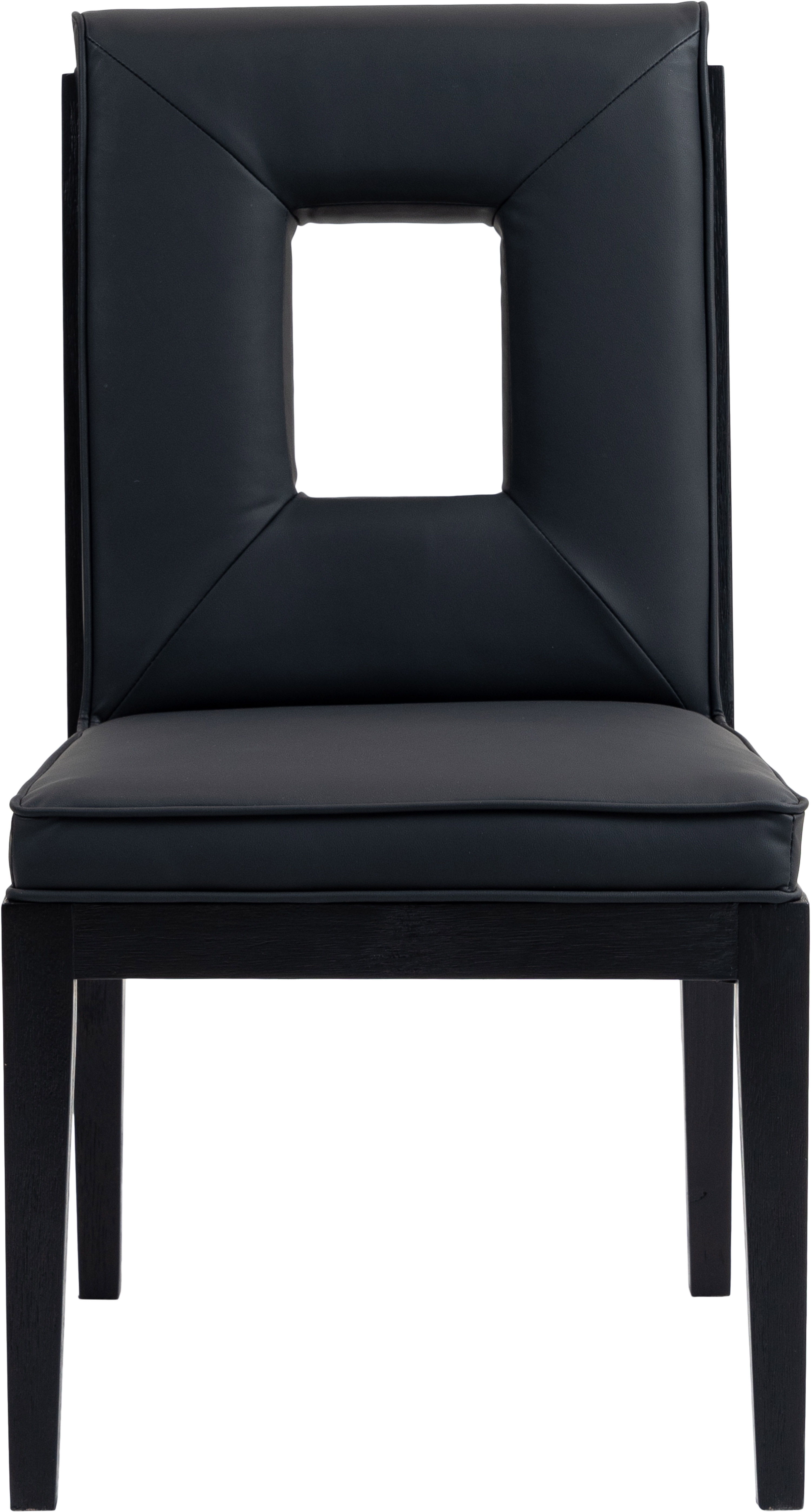 Gwendolyn - Faux Leather Dining Side Chair With Black Frame (Set of 2) - Black