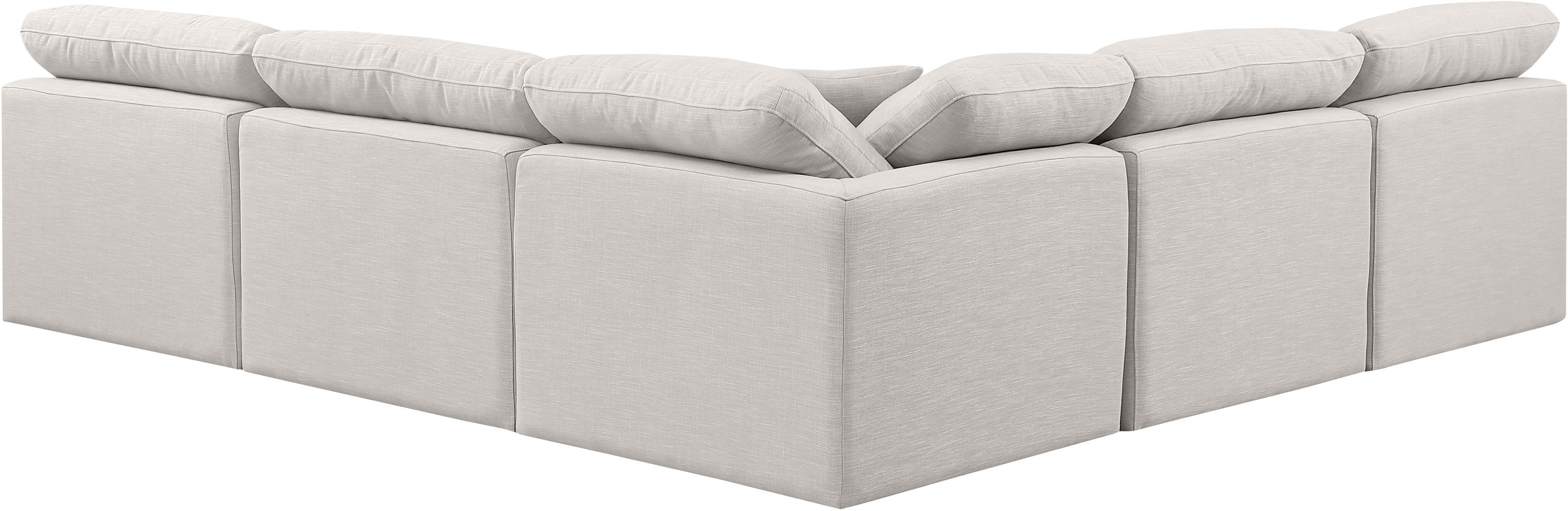 Indulge - Linen 5 Piece Modular Corner Armless Sectional - Cream