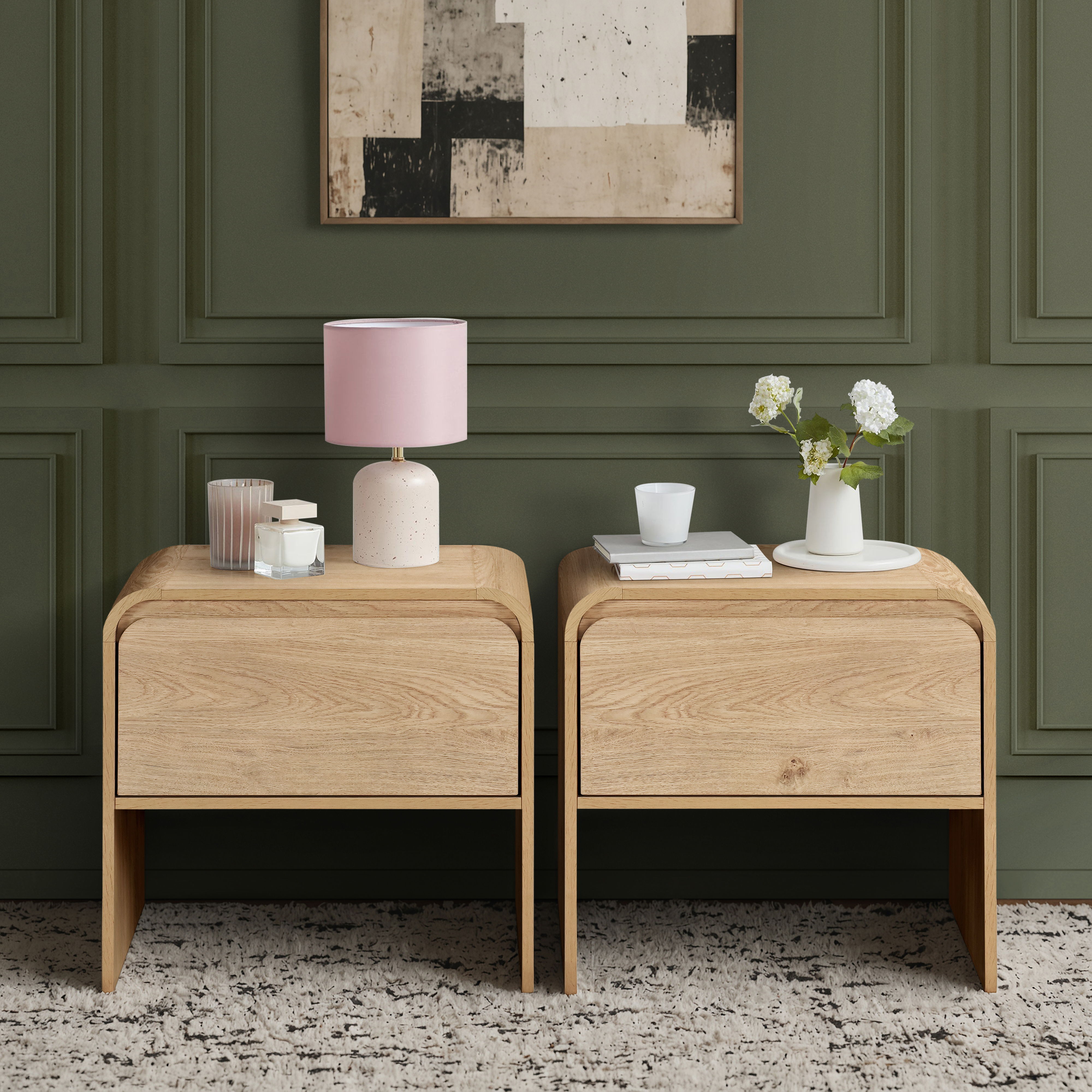 Mara - One Drawer End Table / Bedside Table (Set of 2) - Natural