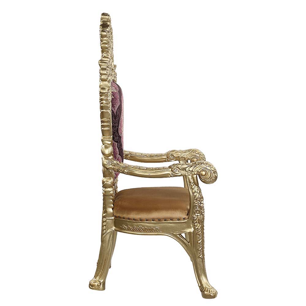 Bernadette - Arm Chair (Set of 2) - Pattern Fabric & Gold, gold, view 4