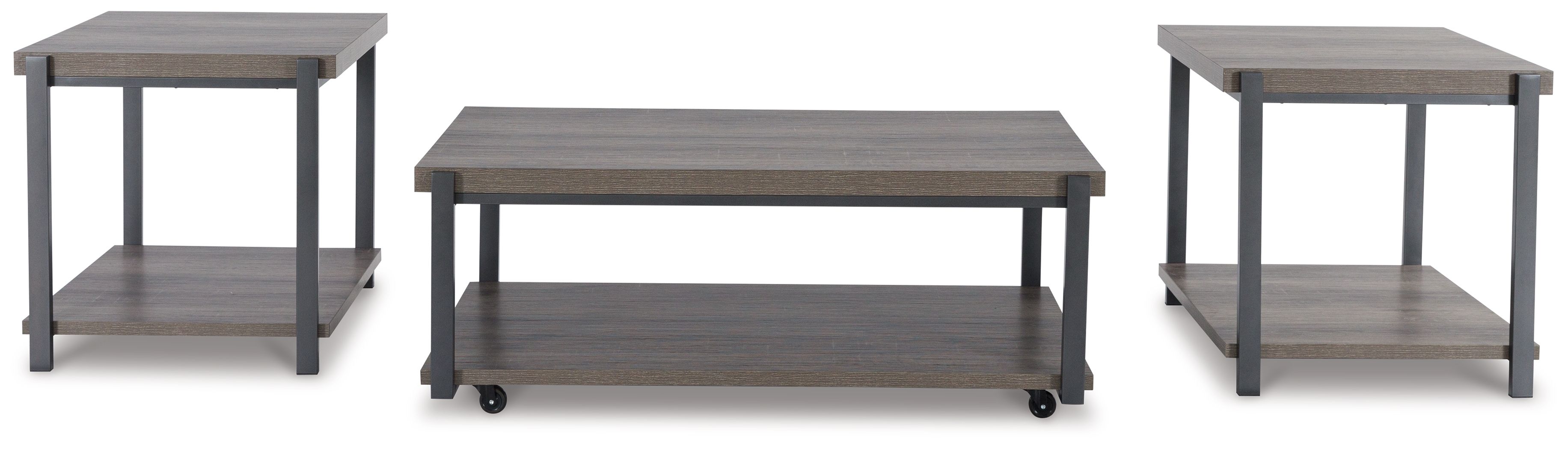 Ashley Furniture Wilmaden - Occasional Table Set (Set of 3) - Gray / Black - Image 3