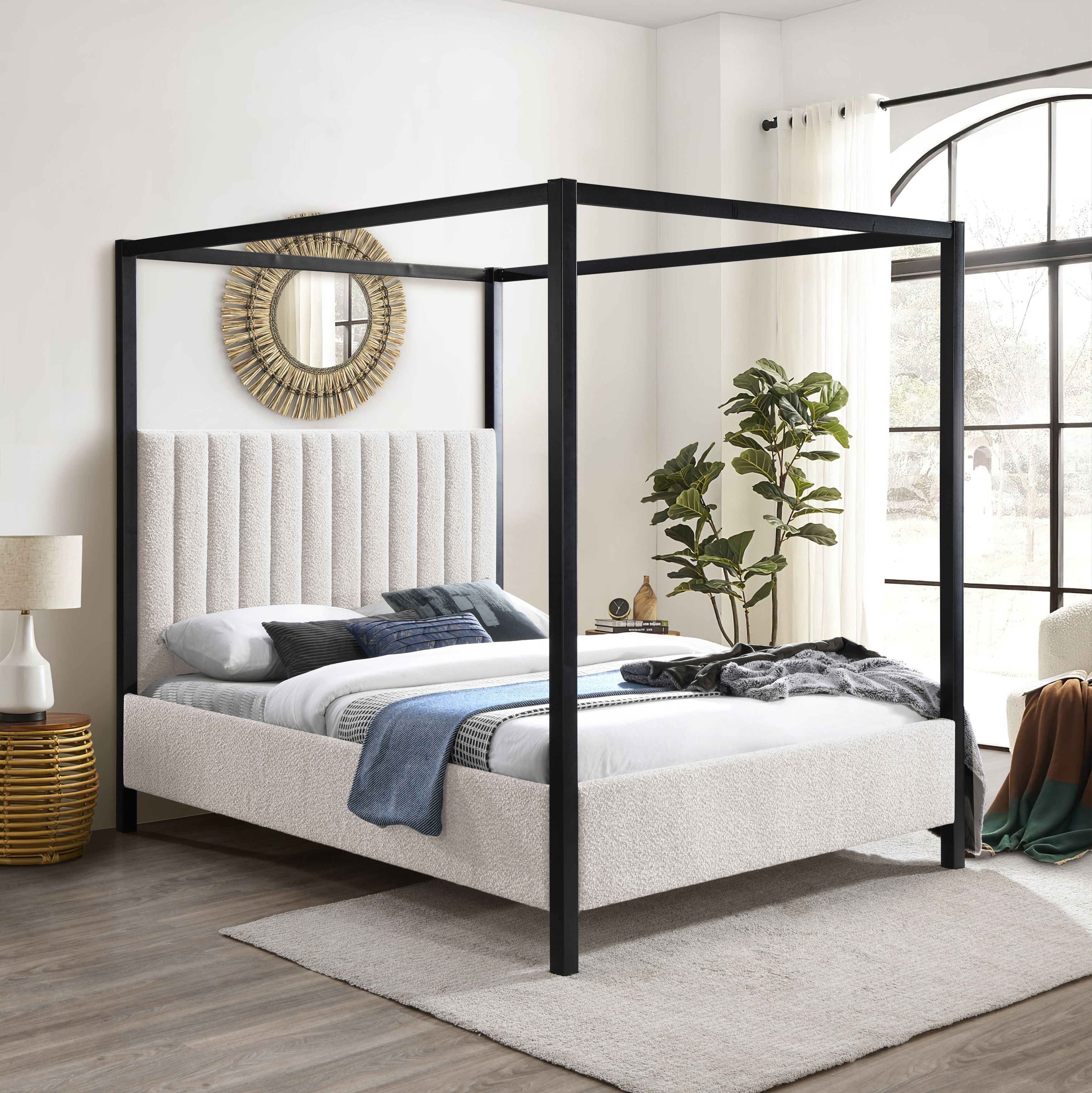 Kelly - King Bed - Cream