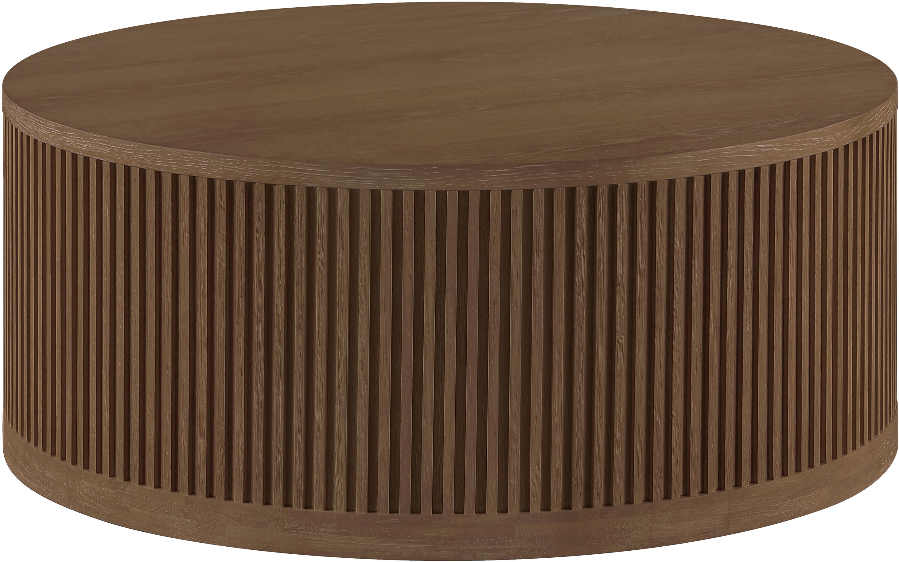 Madera - Oak Veneer And Solid Wood With Caster Wheels Coffee Table - Brown Walnut