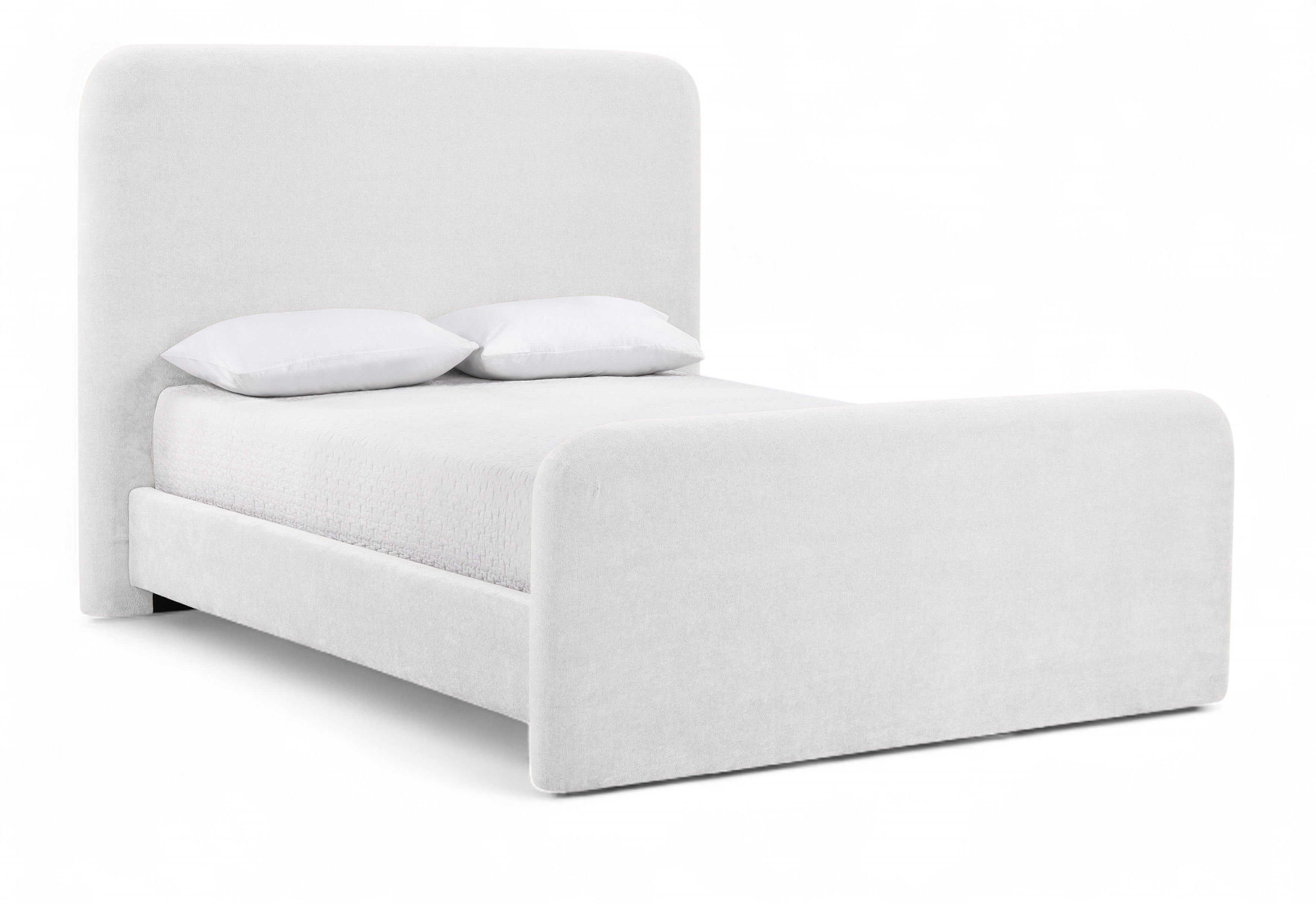 Fira - Chenille Fabric Upholstered King Bed - Cream