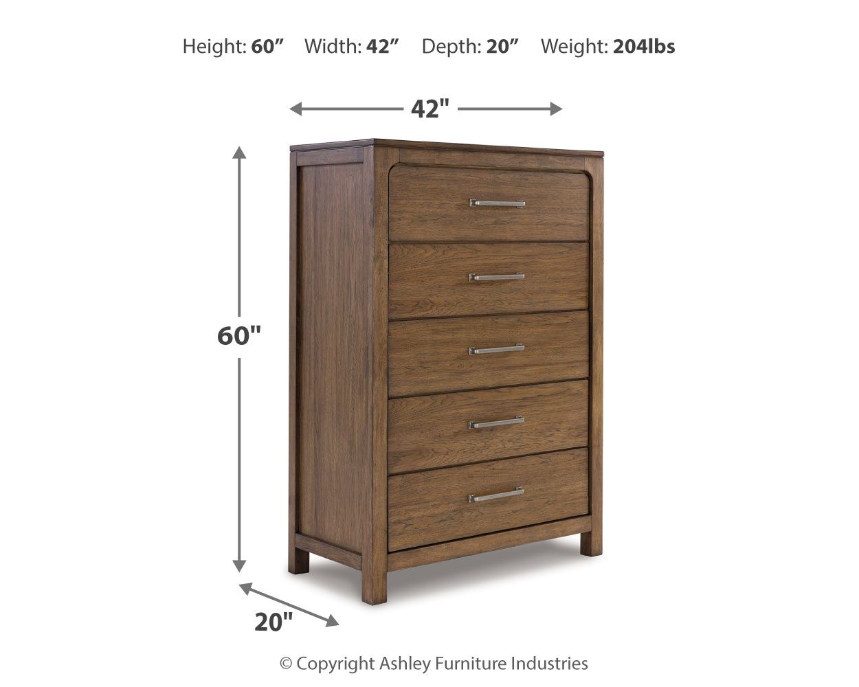 Ashley Furniture Cabalynn - Five Drawer Chest - Light Brown - Image 12
