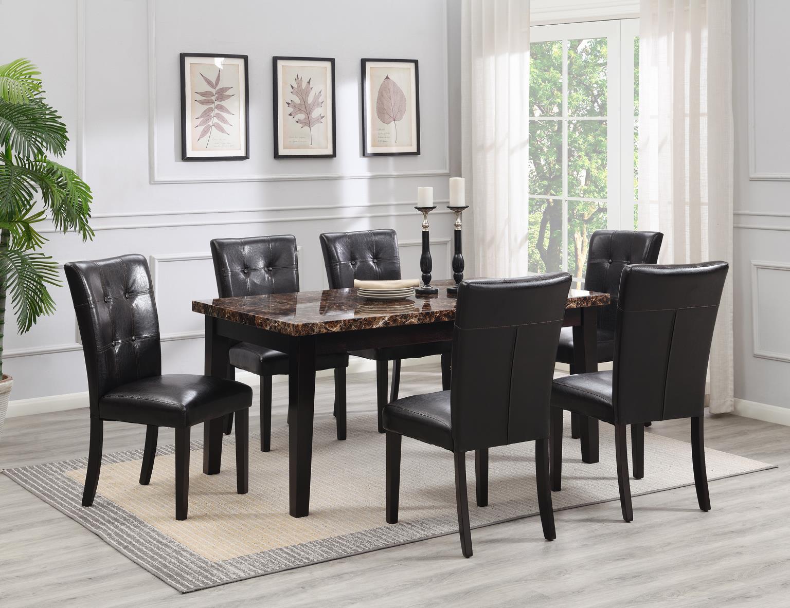 7 Pc · Table, 6 Side Chairs