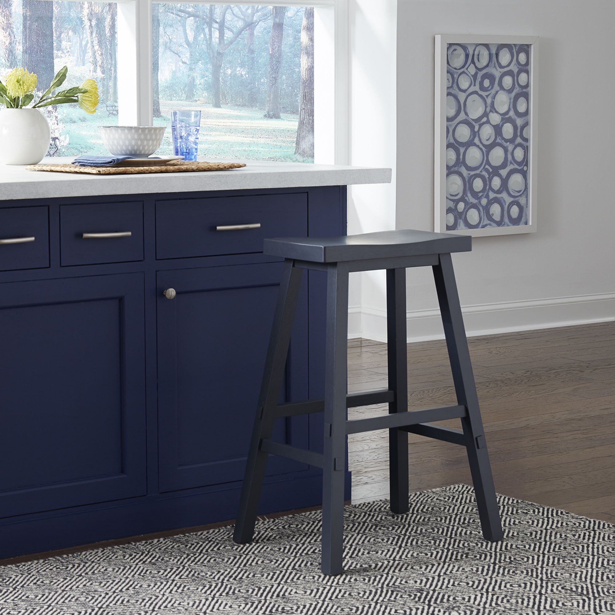 Creations - 30\" Sawhorse Stool - Navy Image