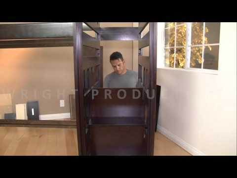 Allentown - Twin Over Twin Bunk Bed With Trundle & Storage - Espresso, dark brown, view 3