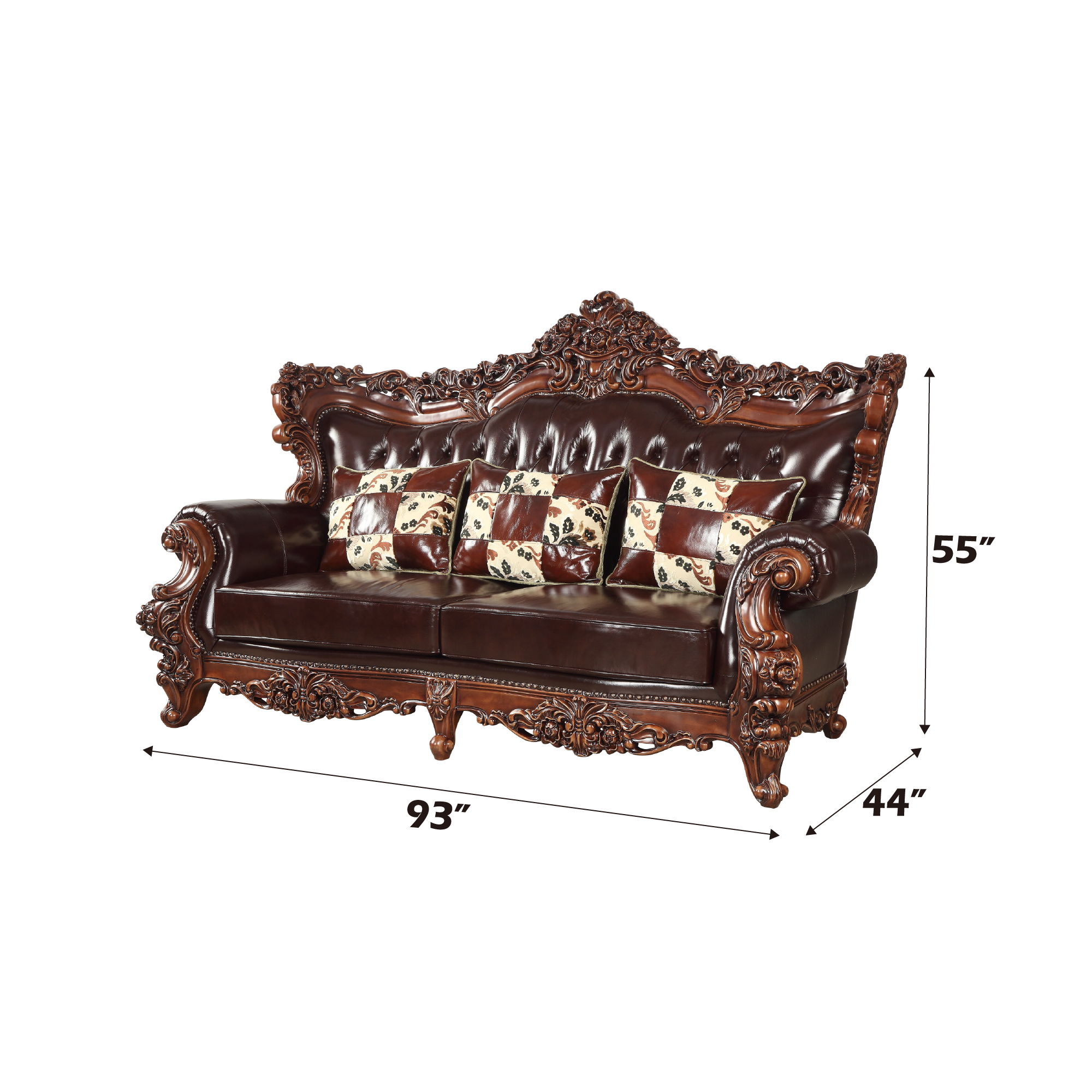 Forsythia - Sofa - Espresso Top Grain Leather Match & Walnut, dark brown, view 7