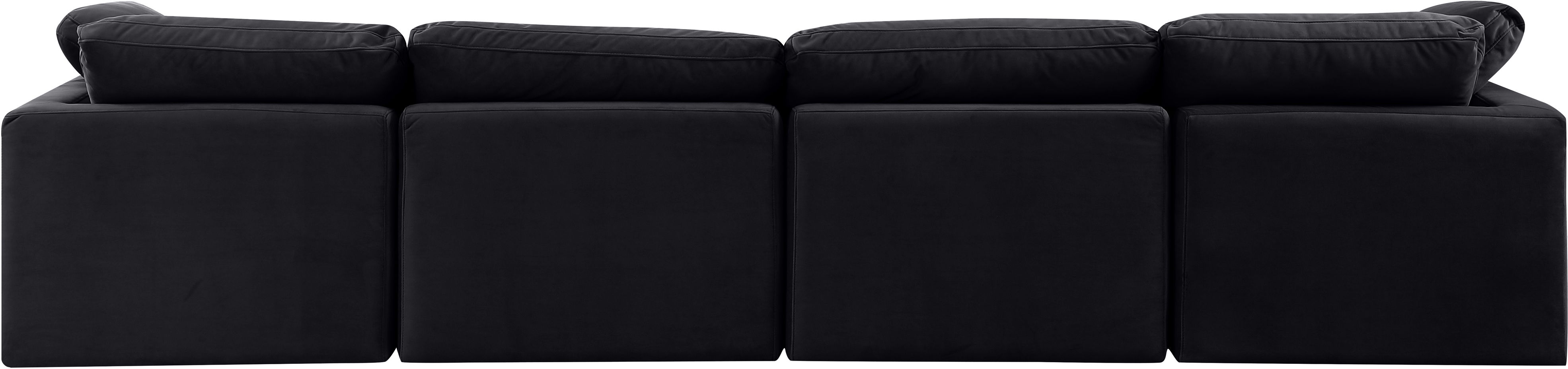 Indulge - Velvet 4 Piece Modular Sofa - Black