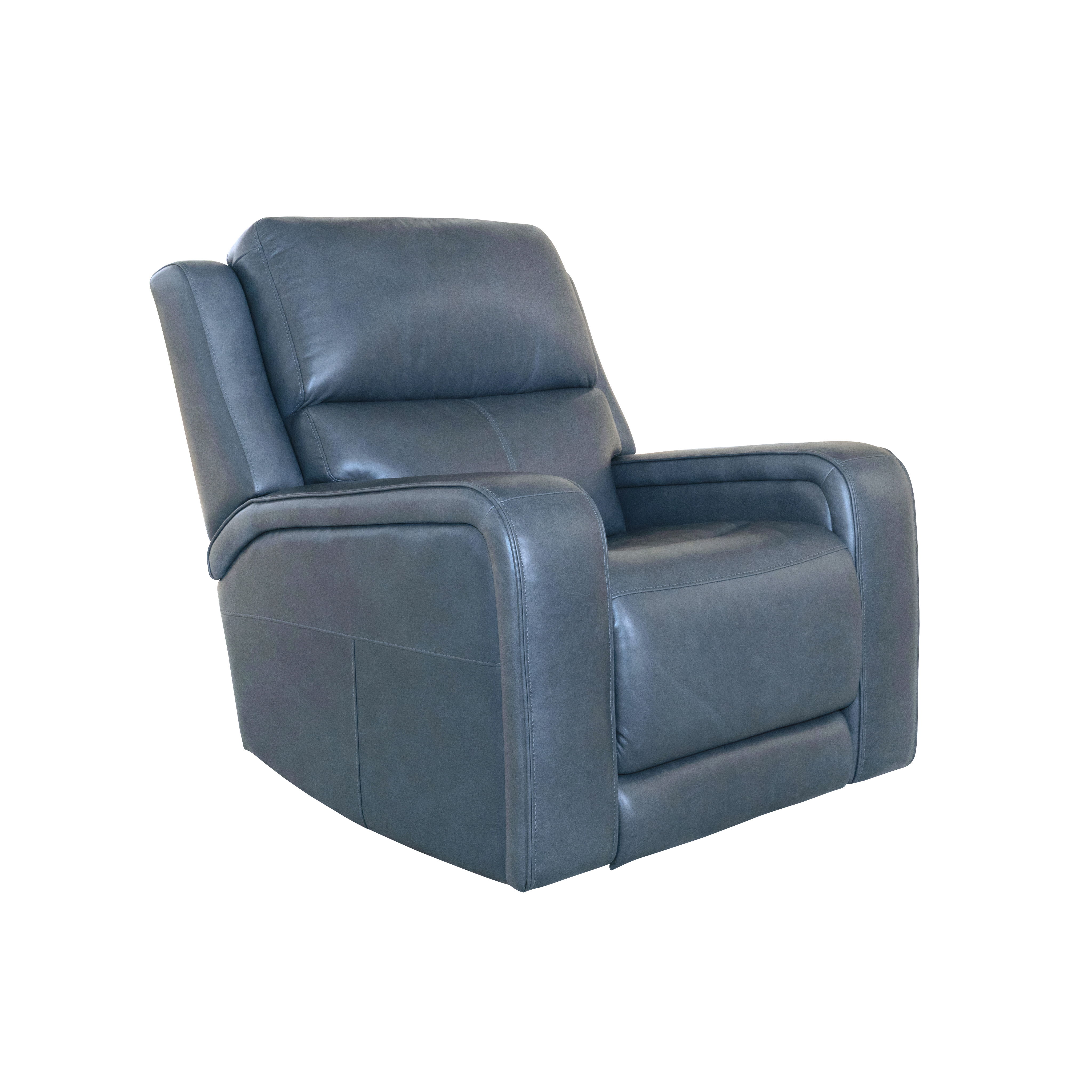 Oasis - Power Recliner With Power Headrest, Lumbar, Heat & Massage - Storm, blue