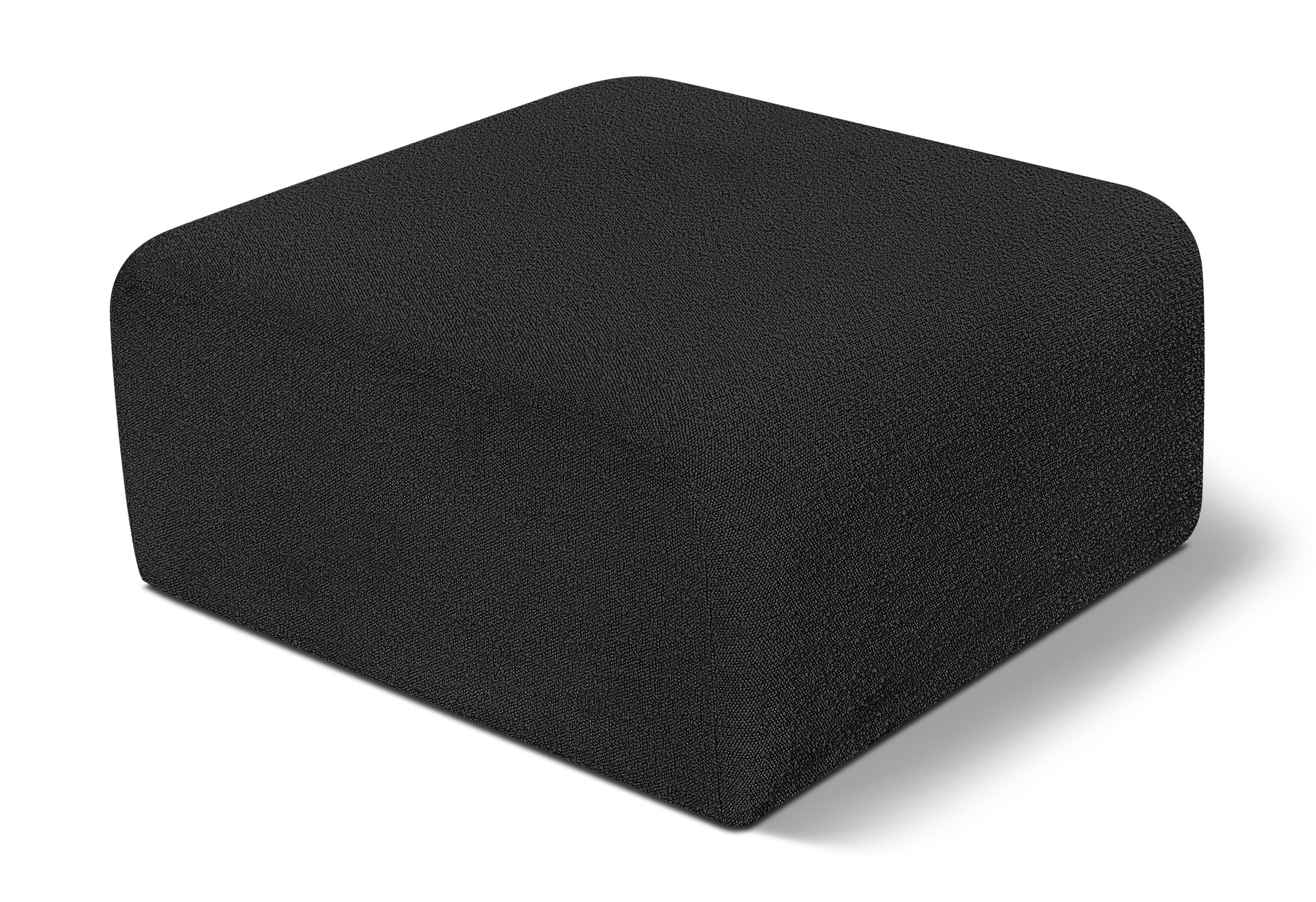 Arc - Boucle Fabric Ottoman - Black