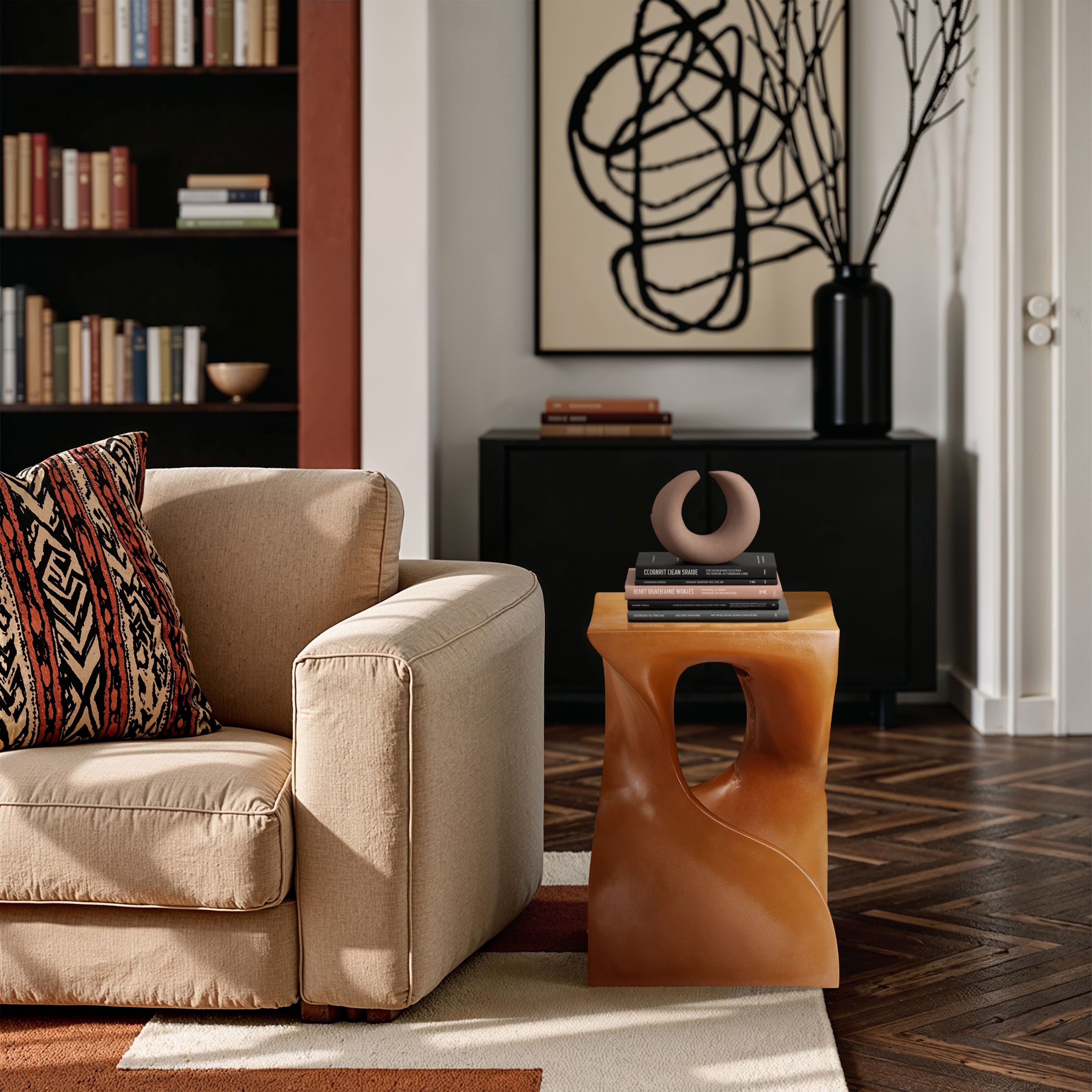 Jula - Concrete End Table - Terracotta