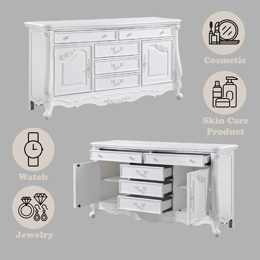 Latisha - Dresser - White, dark brown, view 6