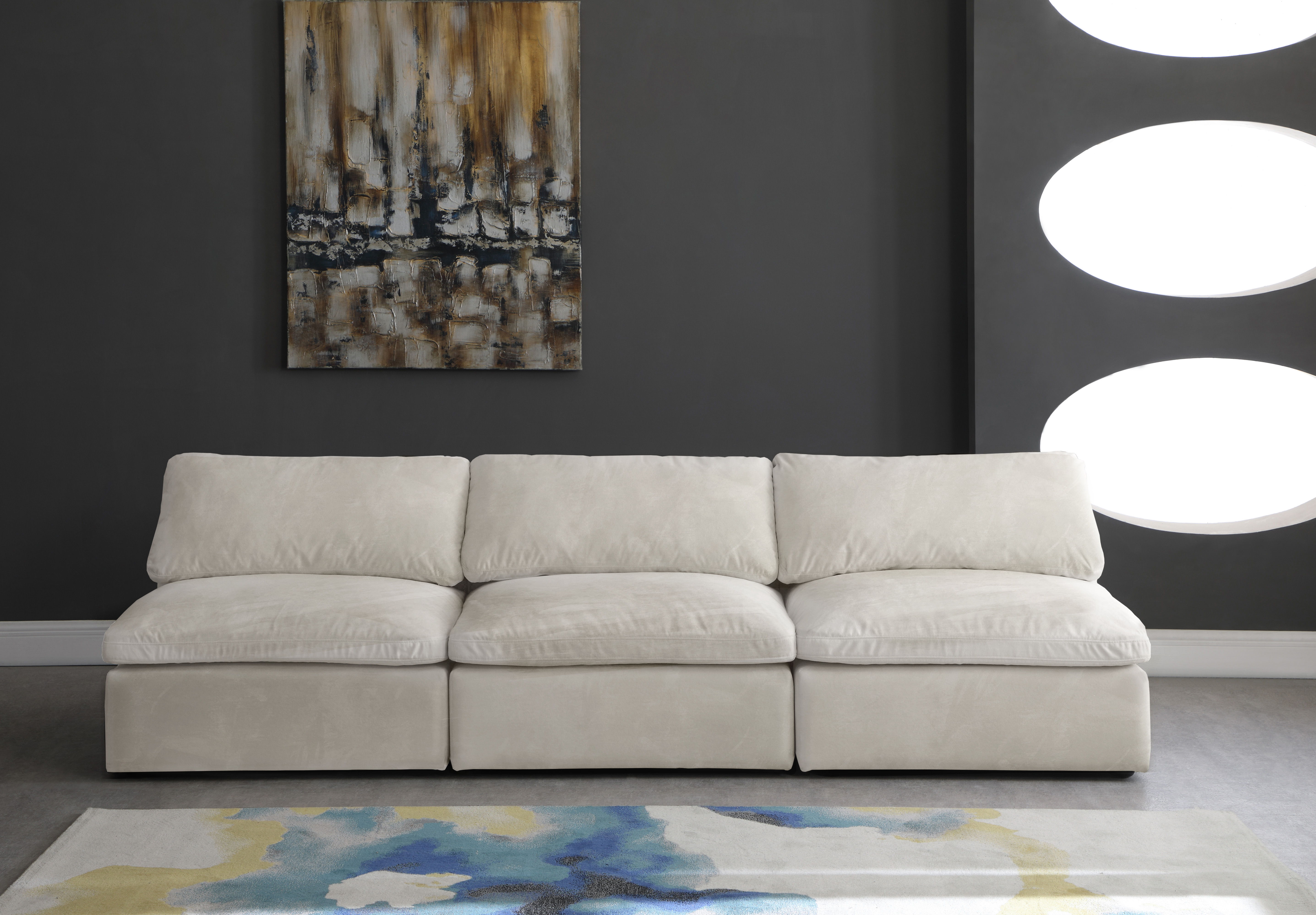 Cozy - Modular 3 Piece Armless Sofa - Beige