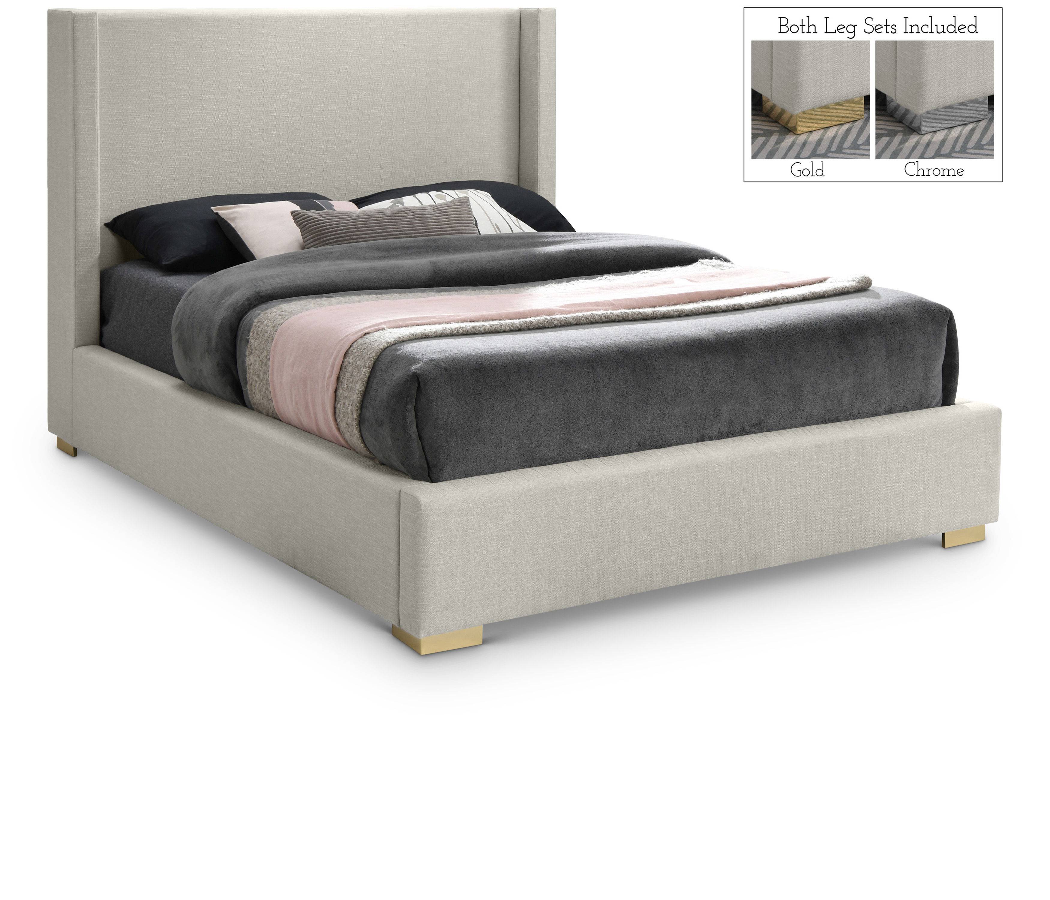 Royce - King Bed - Beige
