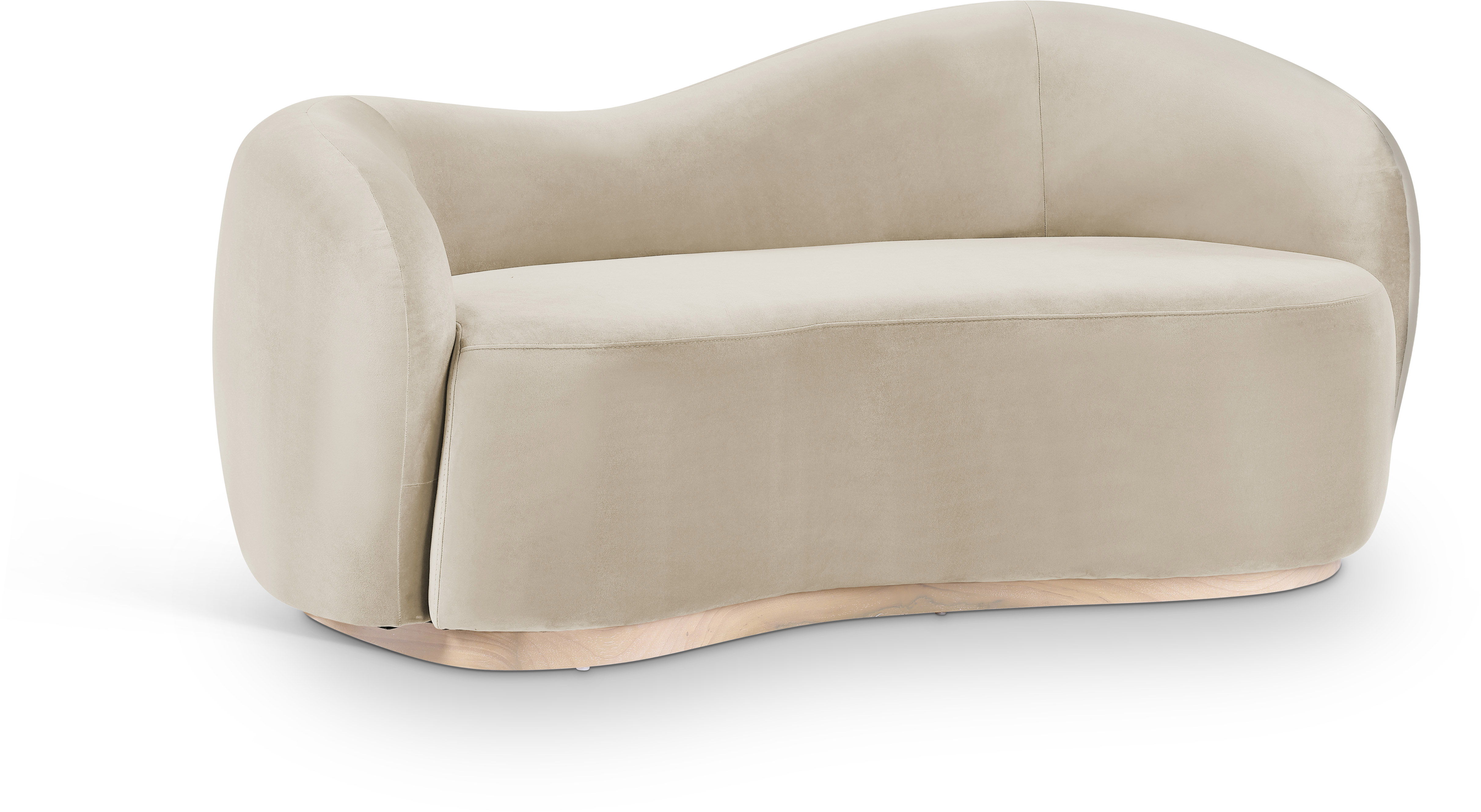 Gustavo - Velvet 72.5" Upholstered Loveseat - Cream
