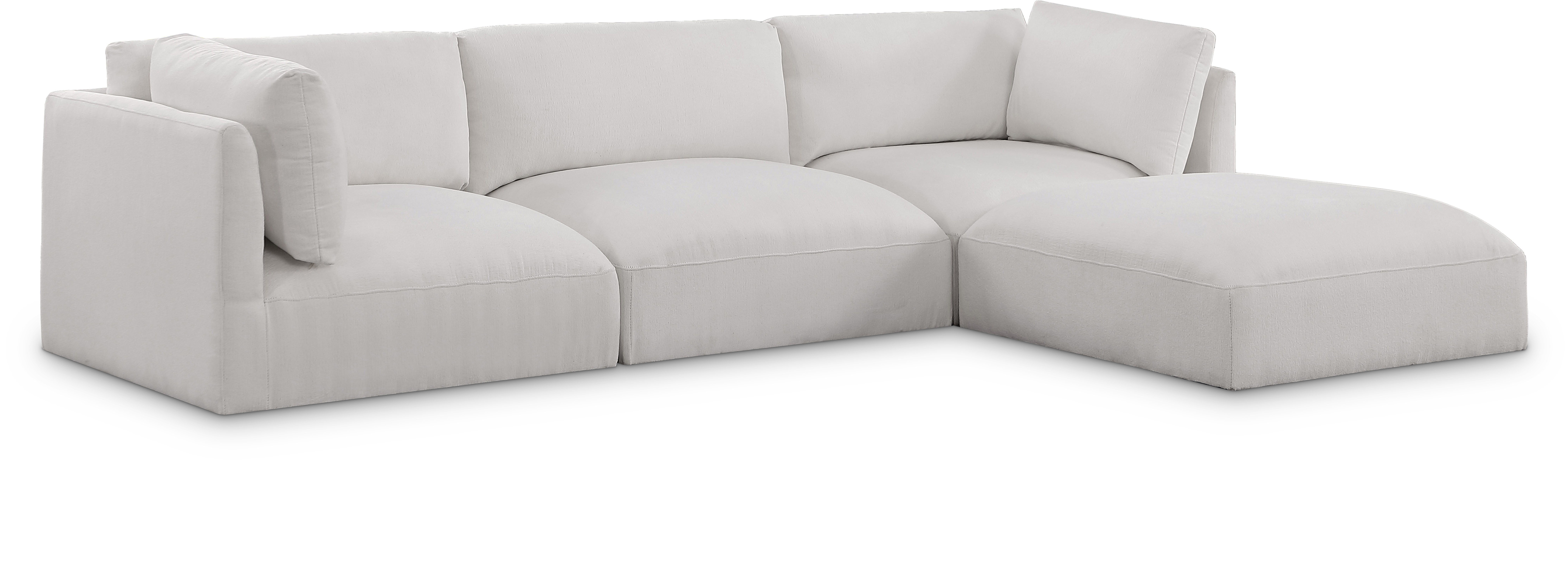 Ease - 4 Piece Modular Sectional - Cream