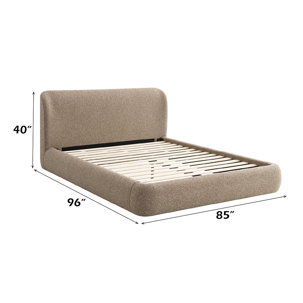 Erica - Eastern King Bed - Dark Beige Tweed, beige, view 7