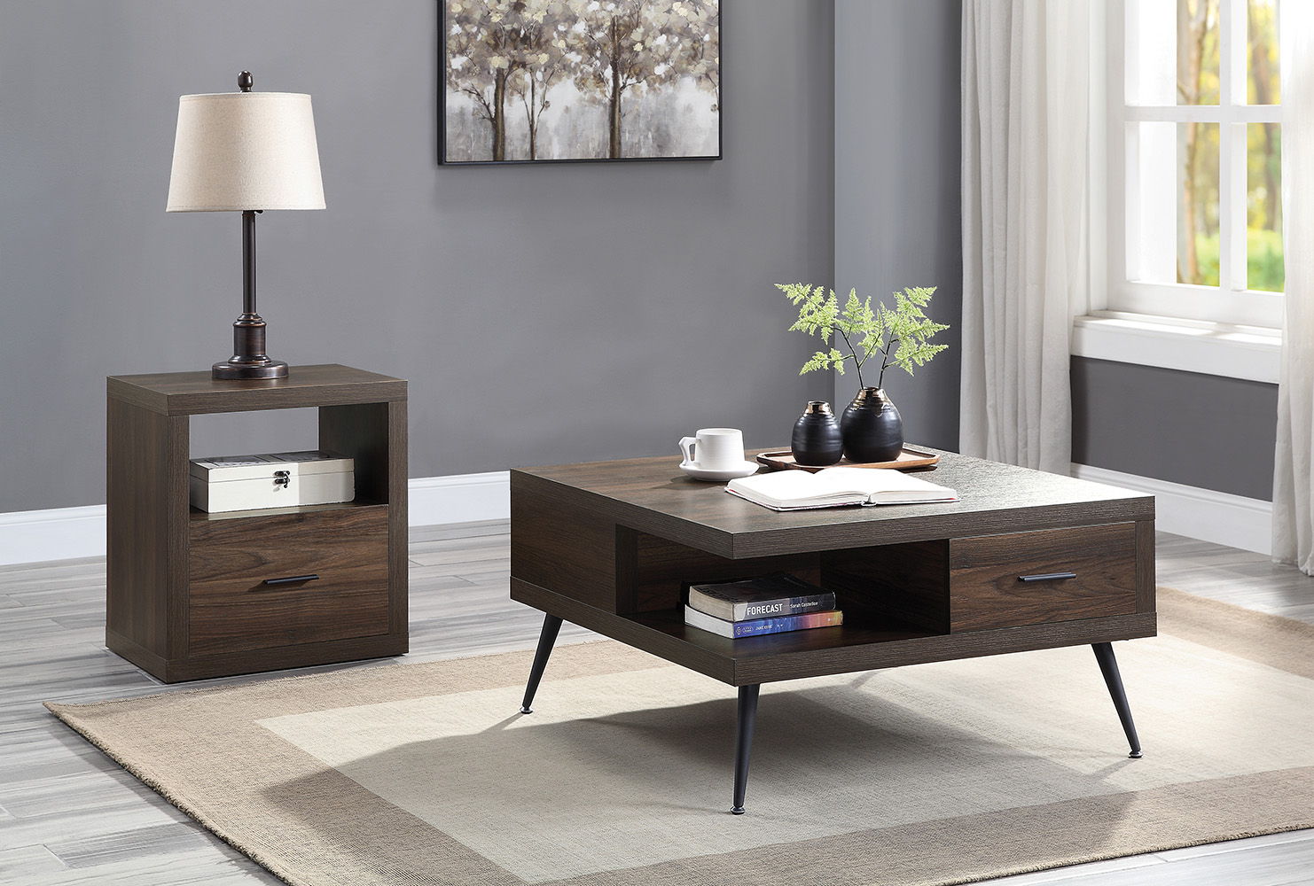 Harel - Coffee Table - Walnut, dark brown, view 5