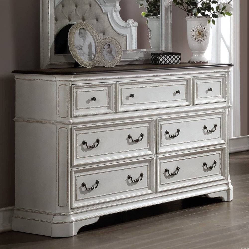 Florian - Dresser - Antique White & Oak, white
