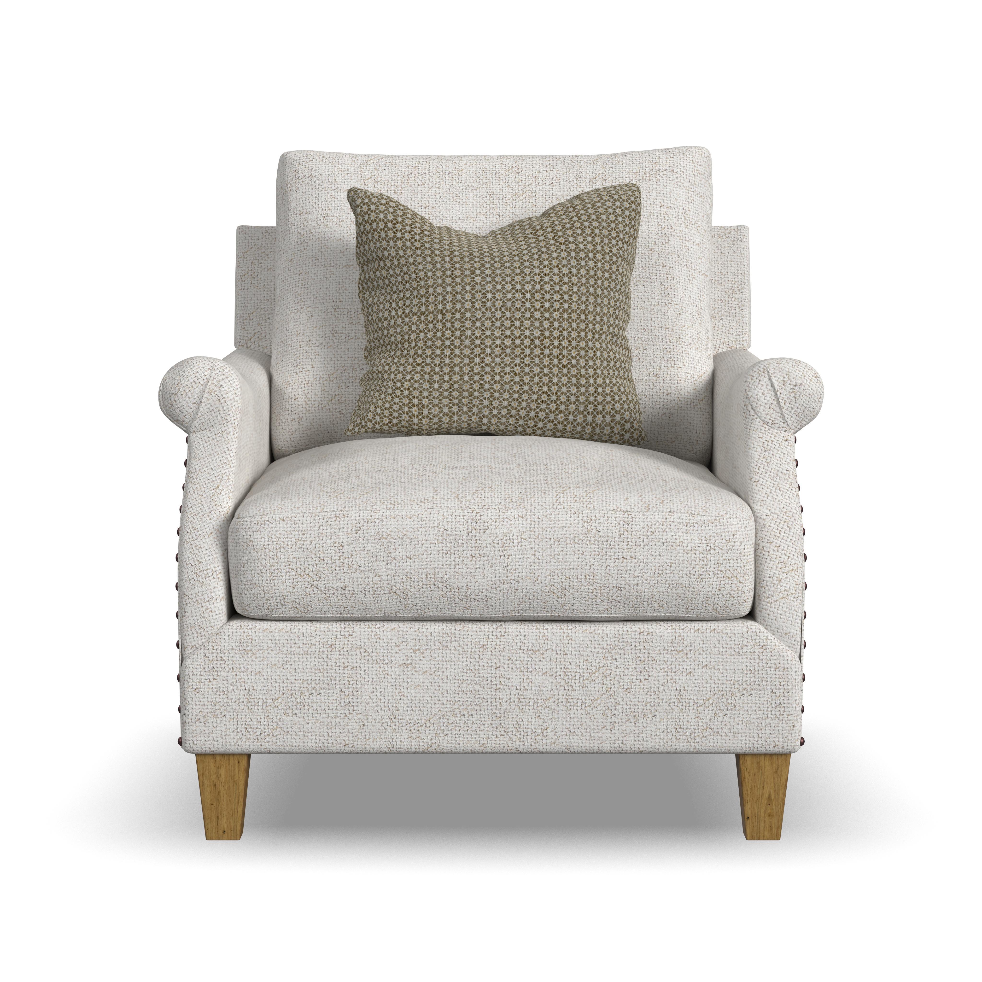 Veda - Fabric Chair With Nailhead Trim, dark brown, view 6