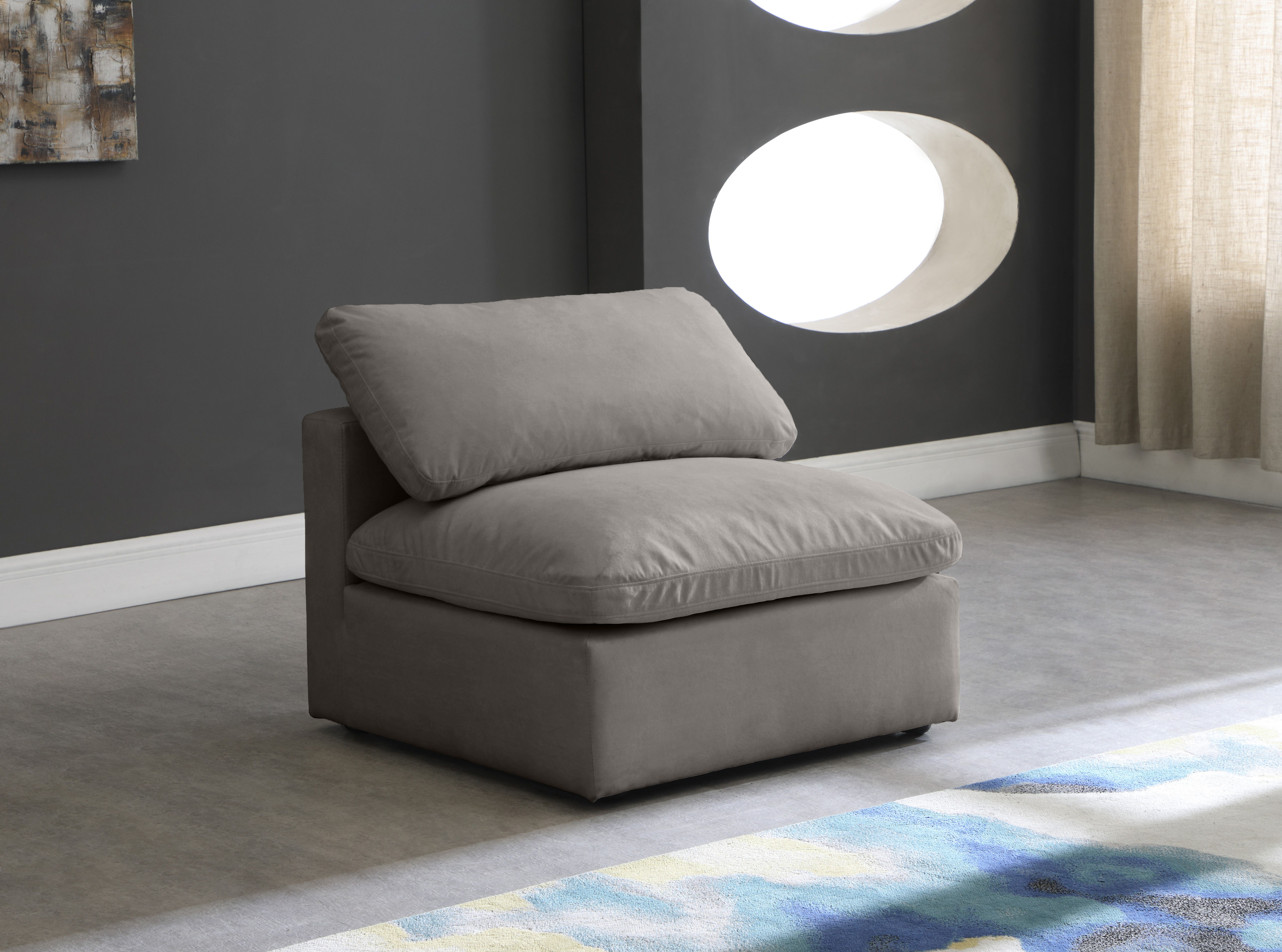 Plush - Armless Chair - Gray