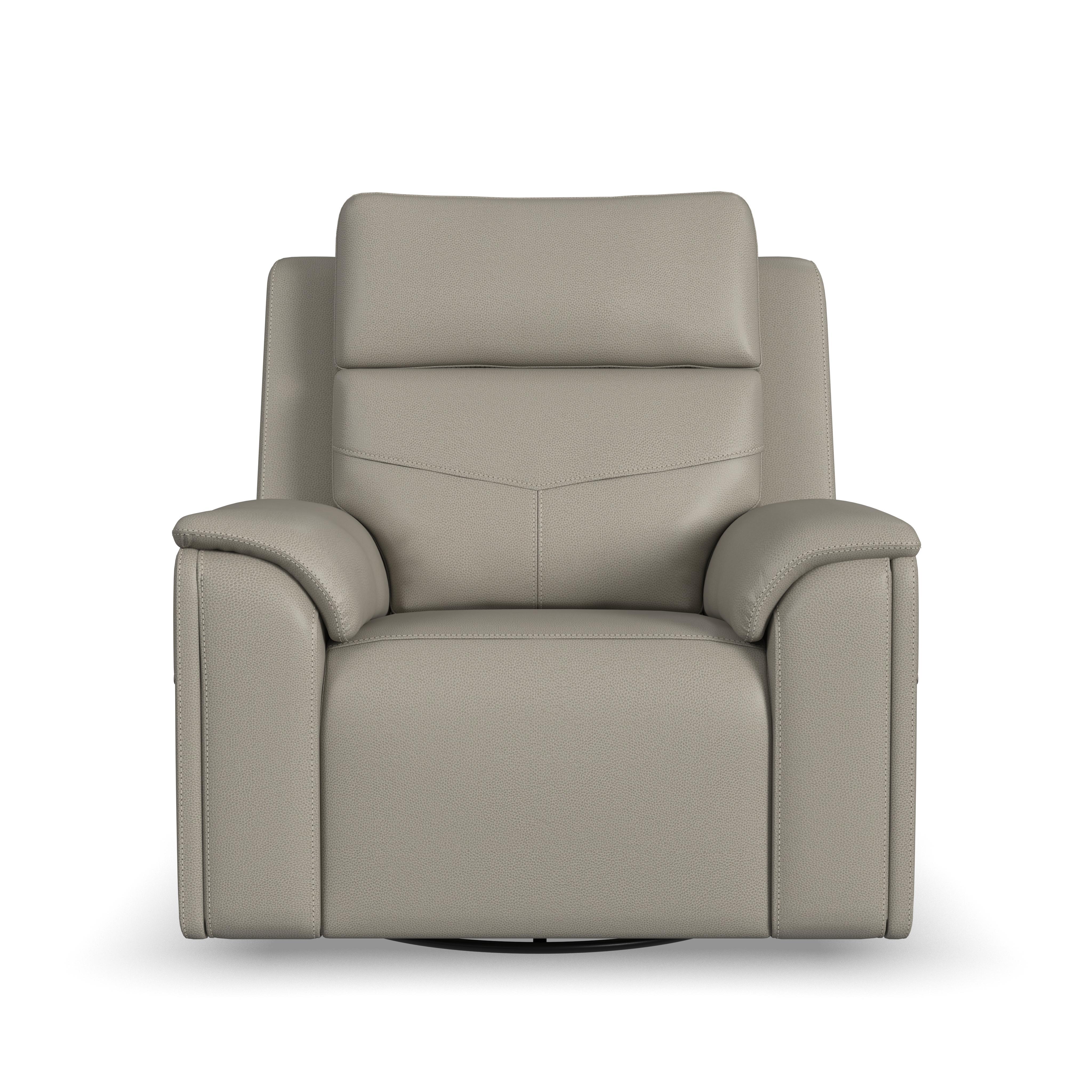 Vernon - Power Swivel Gliding Recliner With Power Headrest, Lumbar, Heat & Massage - Dove Gray, light gray, view 2