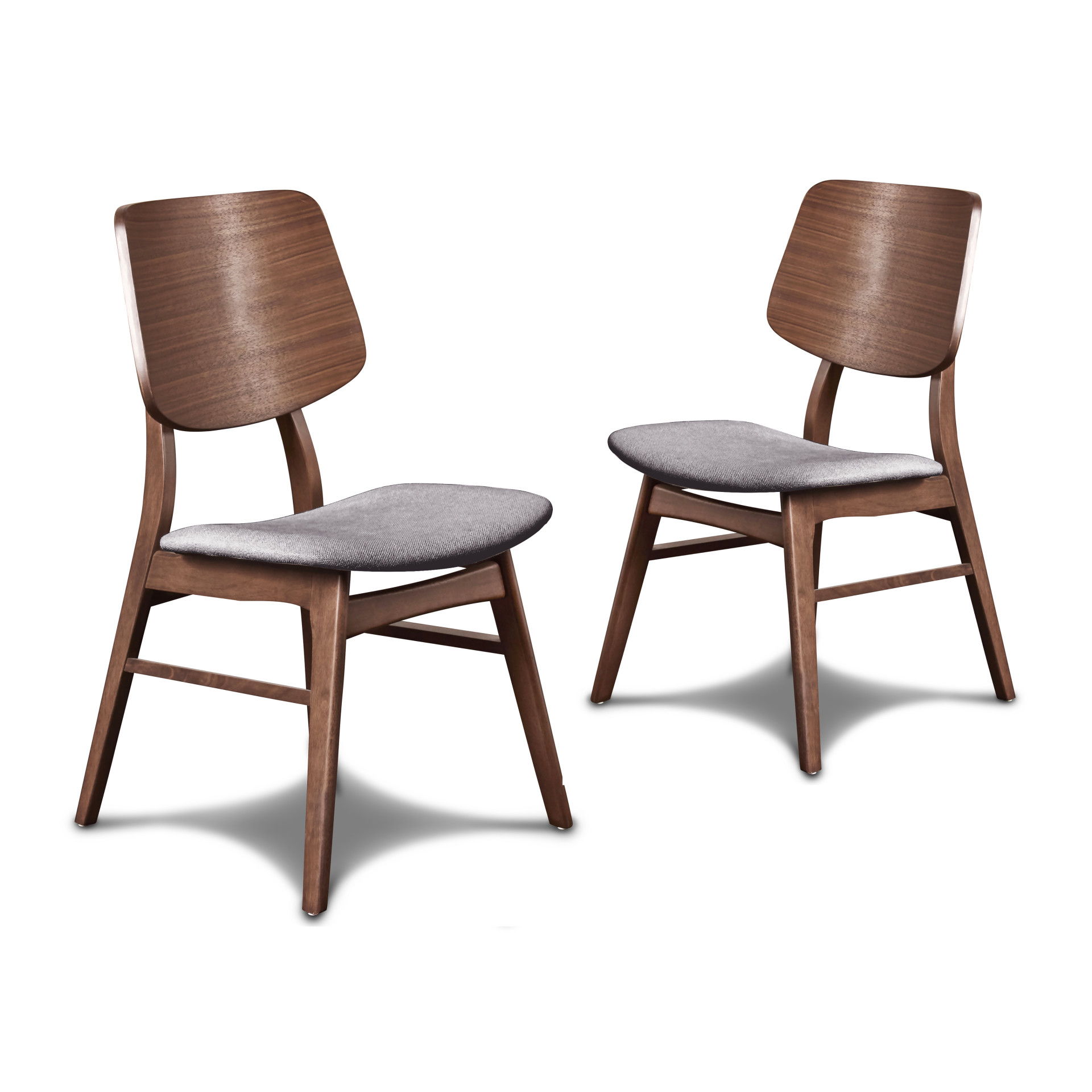 Oscar - Chair With Cushion (Set of 2) - Walnut / Dark Gray