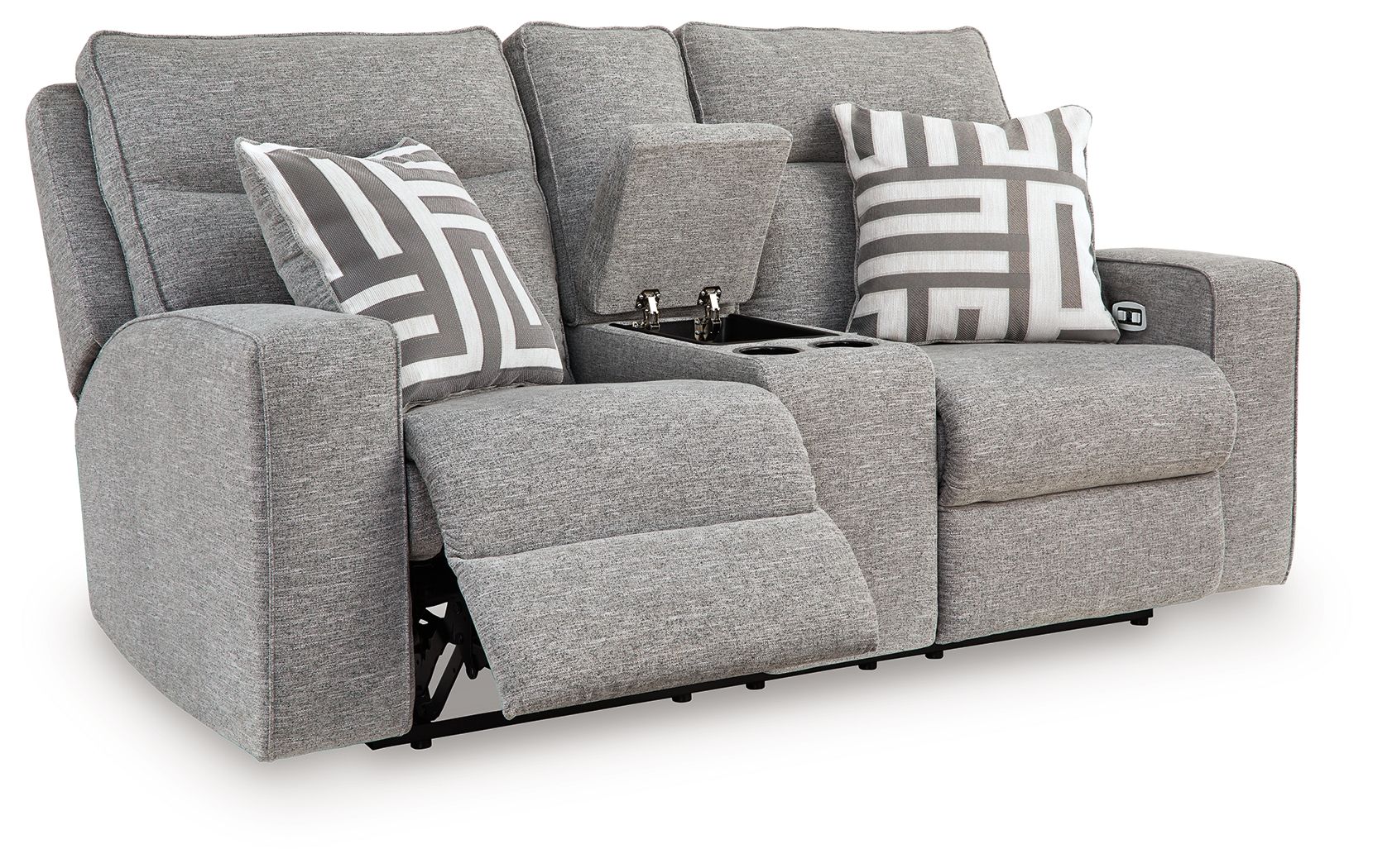 Ashley Furniture Biscoe - 2 Pc. - Power Reclining Sofa, Power Reclining Loveseat - Pewter - Image 8