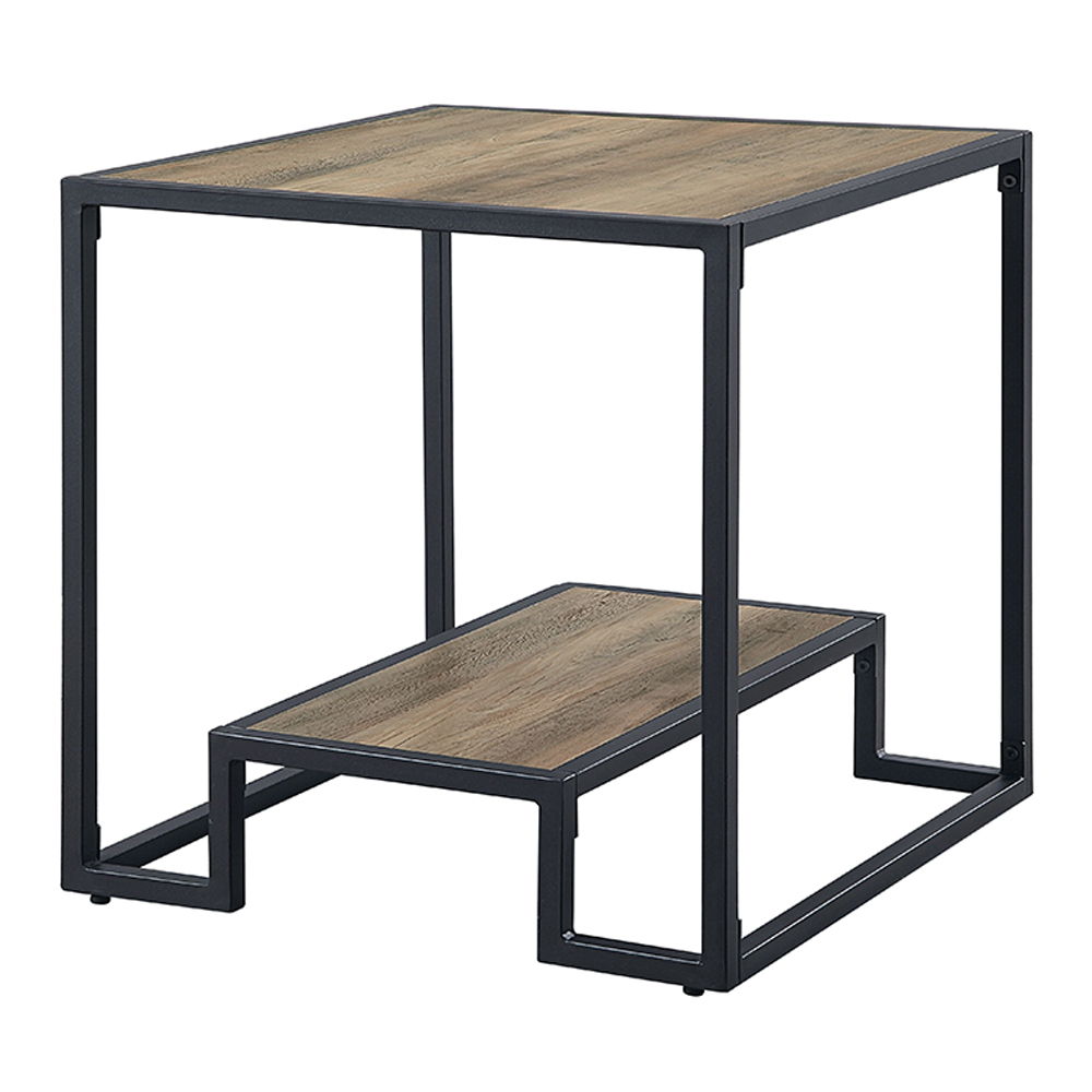 Idella - End Table - Rustic Oak & Black, black, view 2