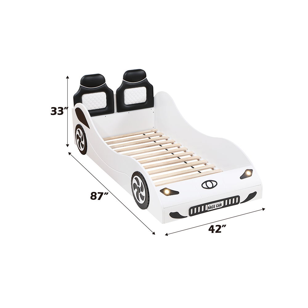 Colen - Twin Car Bed - White, white, view 5