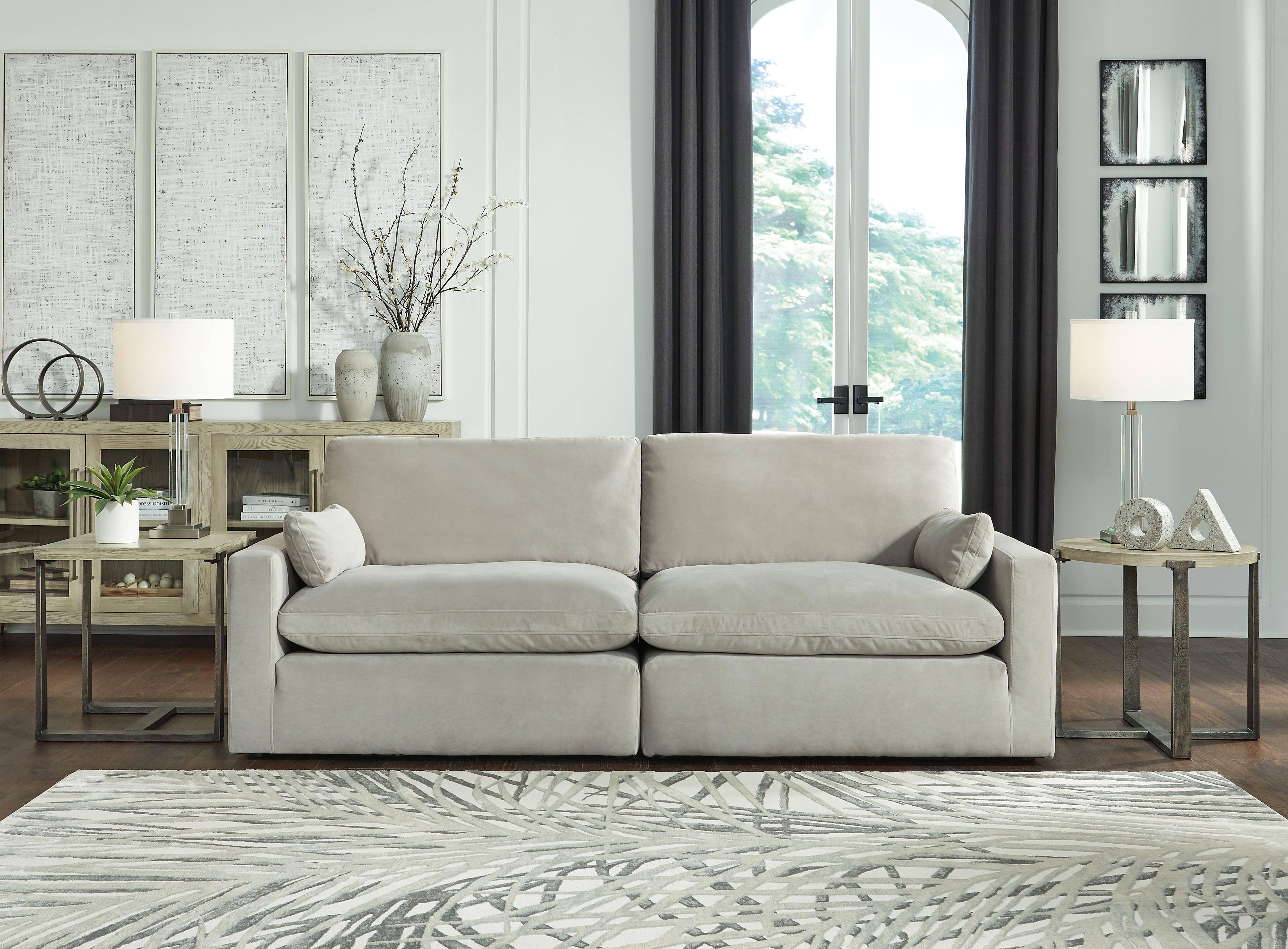 Ashley Sophie - Gray - Loveseat 2 Pc Sectional