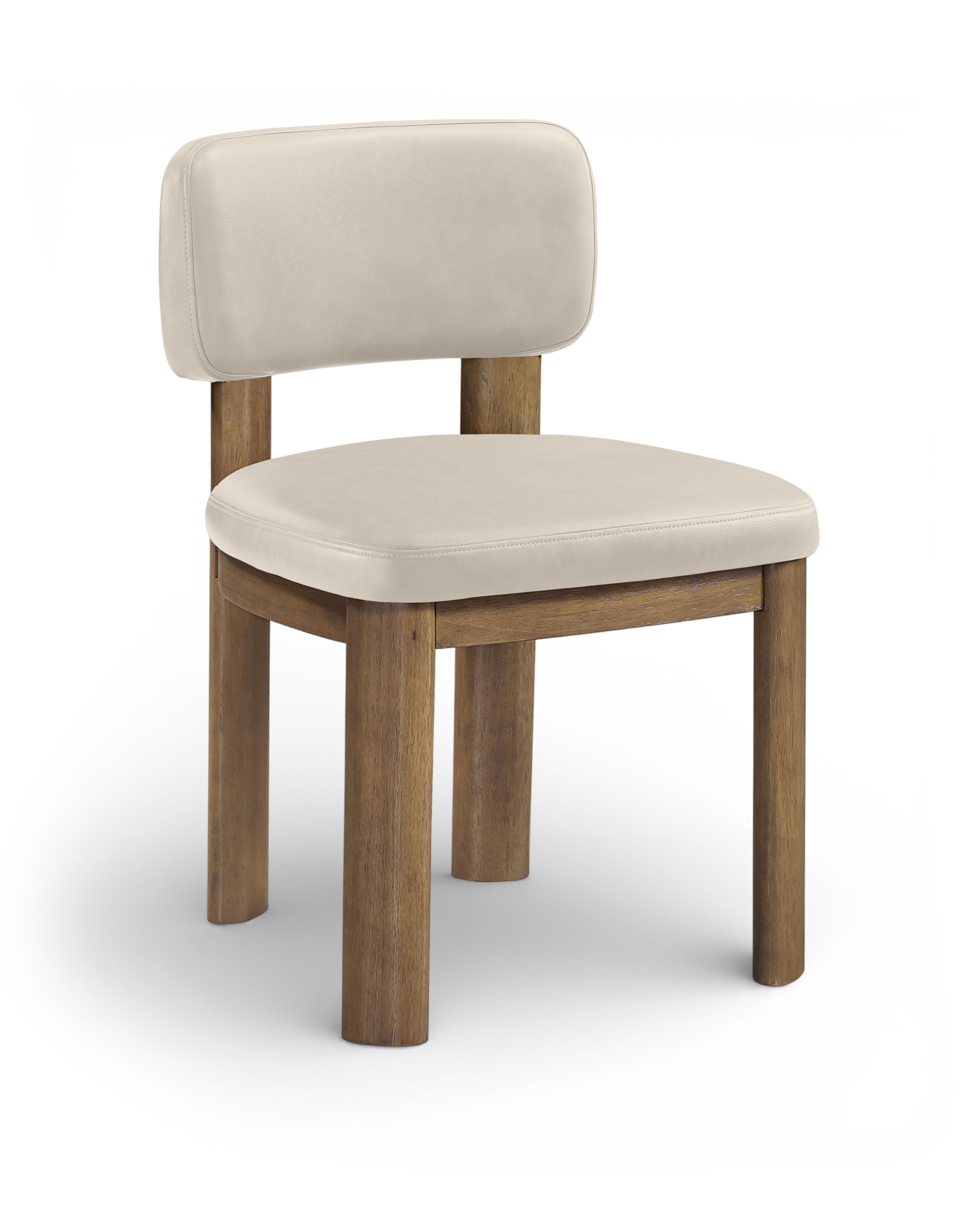 Paloma - Vegan Leather Upholstered Dining Chair (Set of 2) - Taupe / Light Brown Walnut