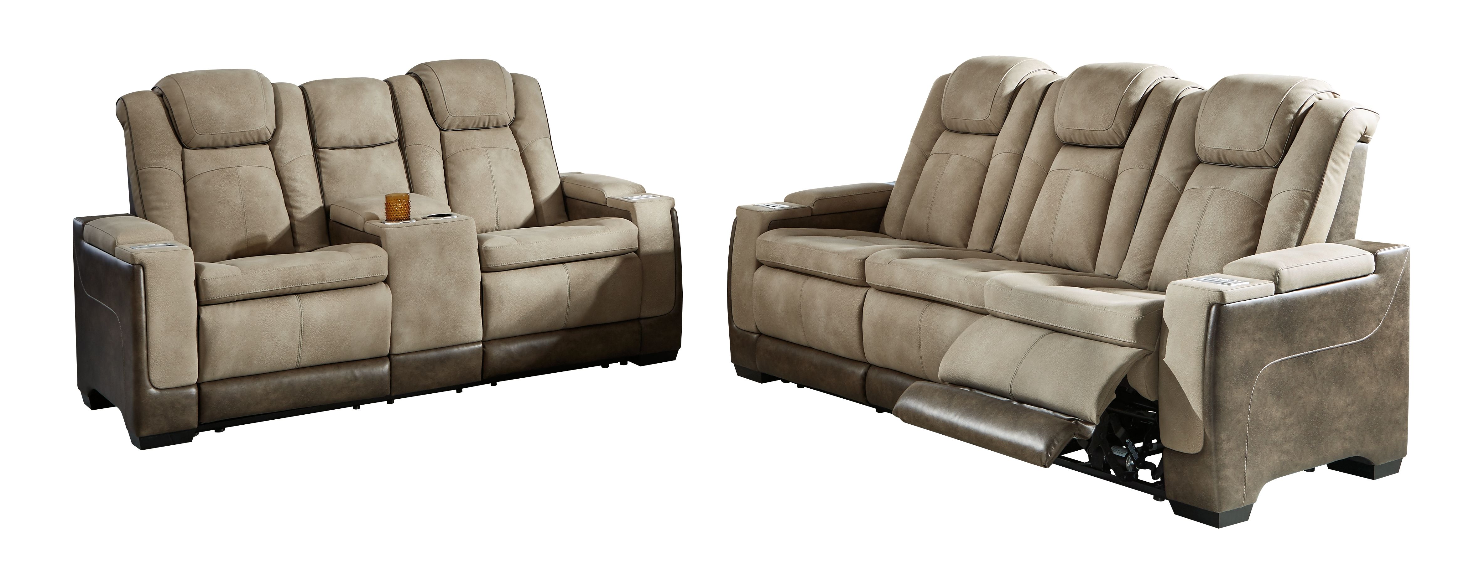 Next-Gen Durapella - 2 Pc. - Power Sofa, Loveseat - Sand