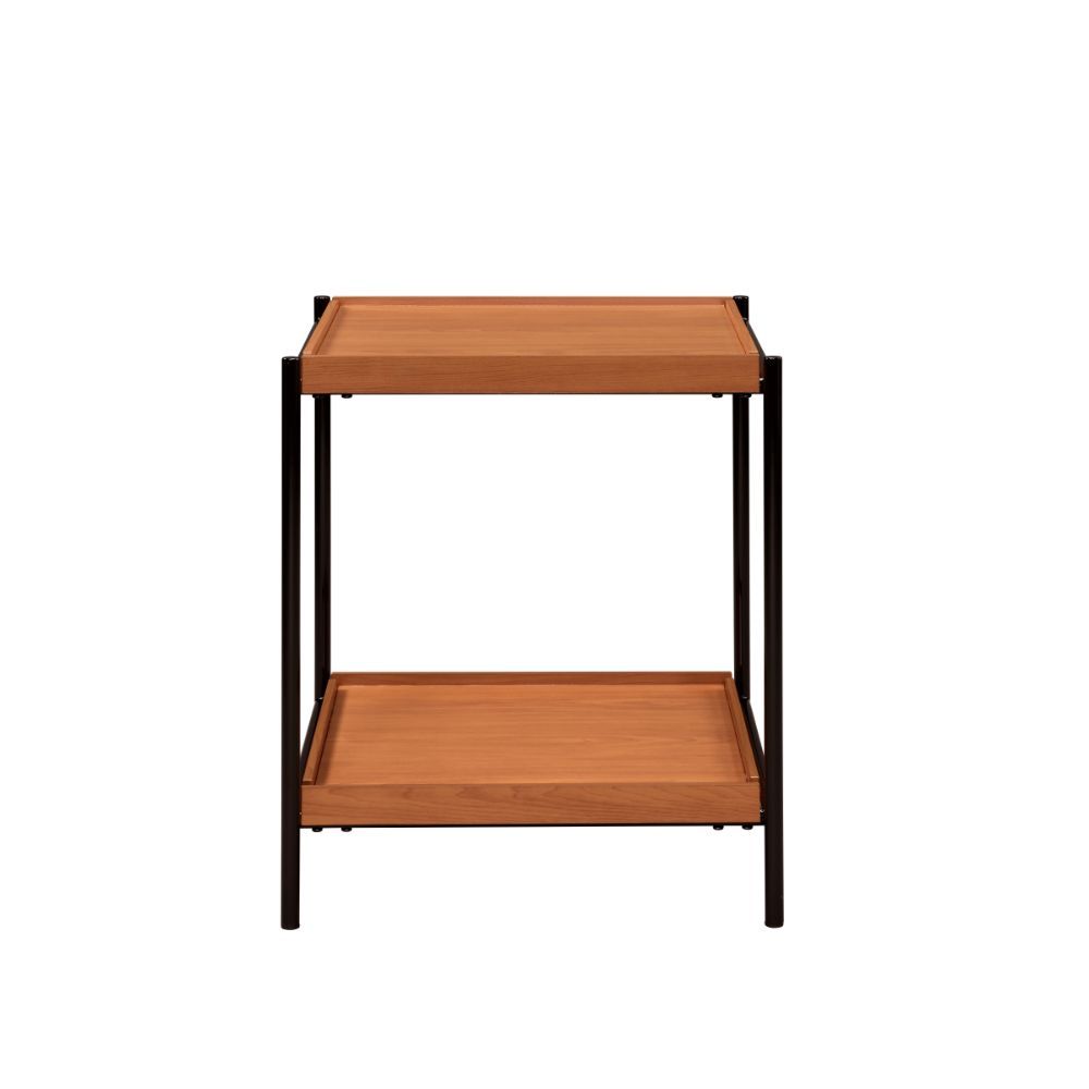Oaken End Table Honey Oak & Black New Lots Furniture Online Store