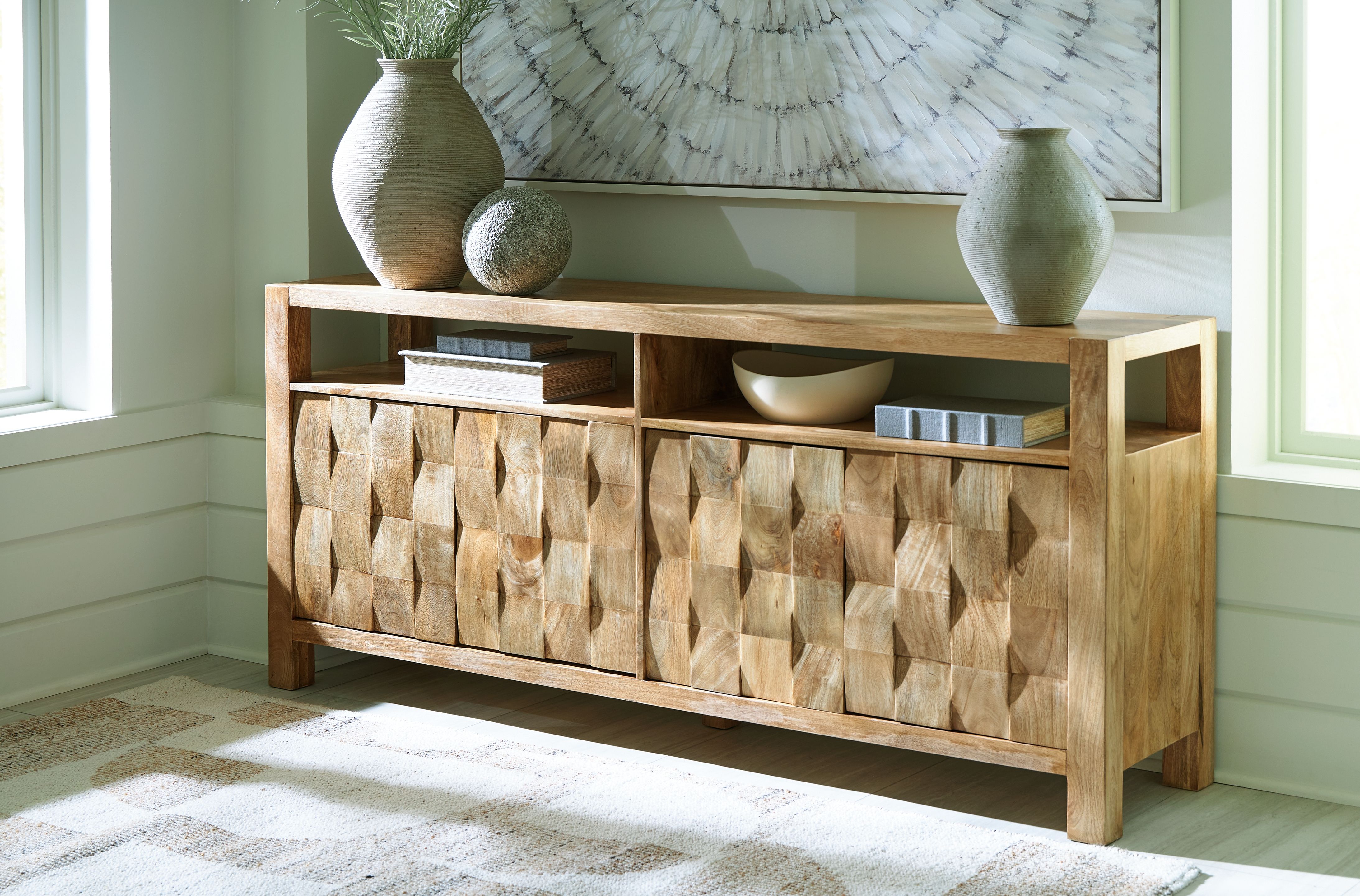 Ashley Furniture Hudwick - Accent Cabinet - Natural Brown - Image 2