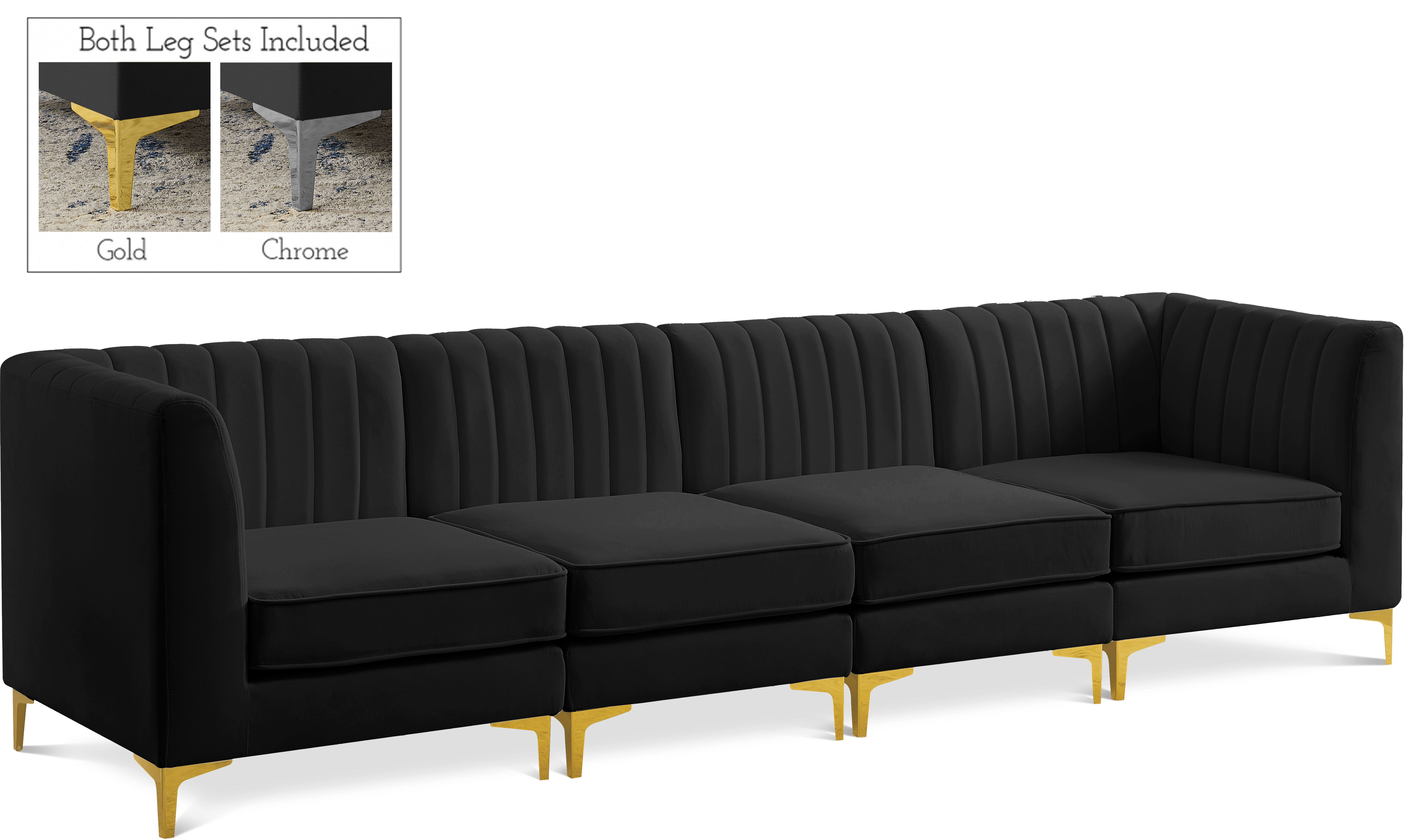 Alina - 4 Piece Modular Sectional - Black