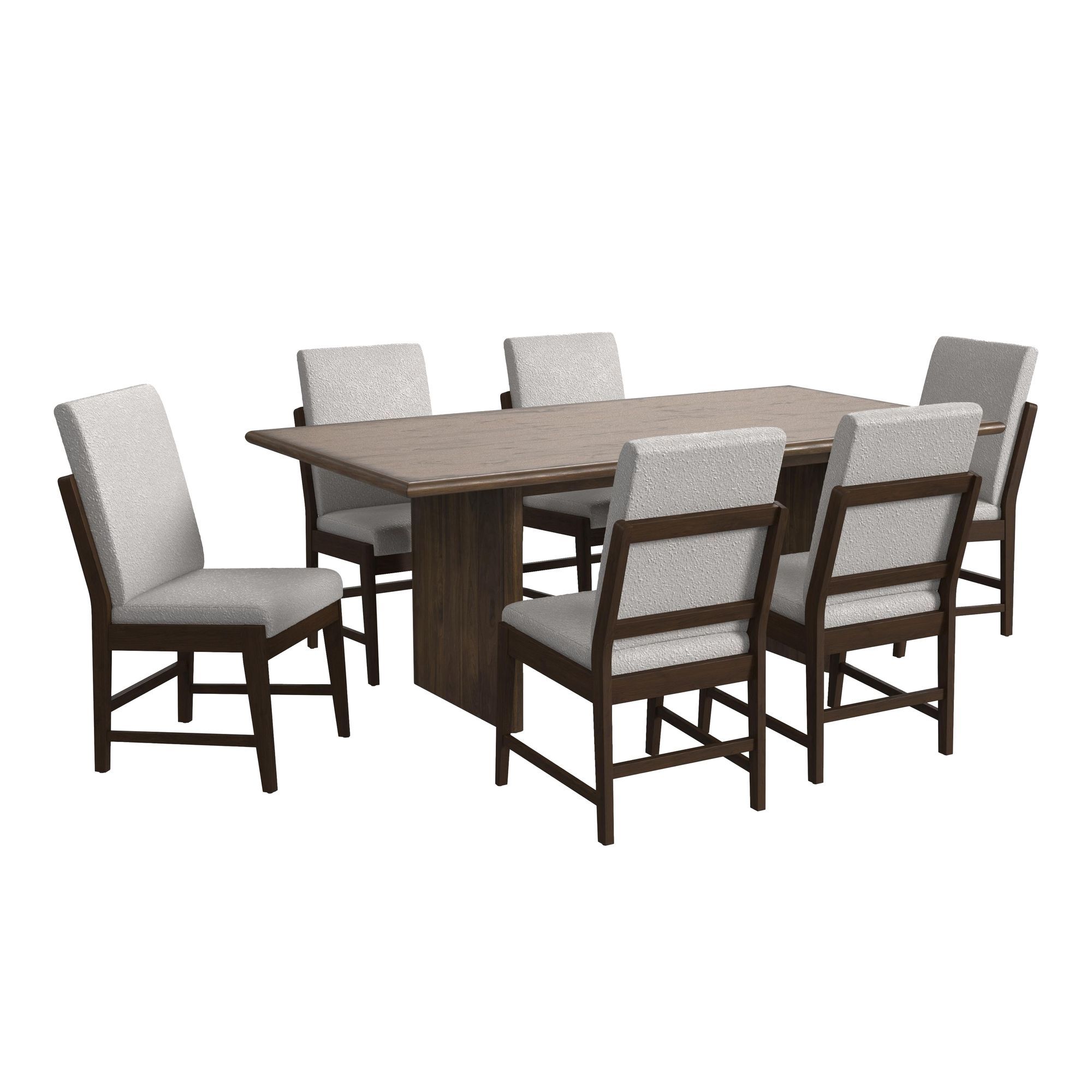 7 Pc · Table And Six Fabric Chairs