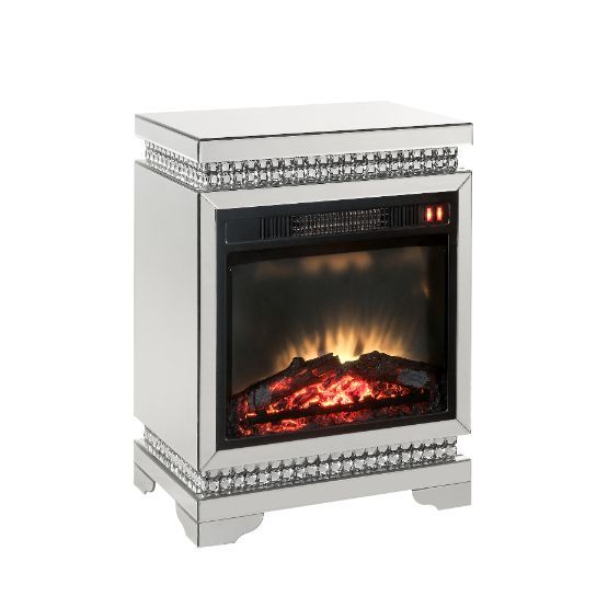 Lotus - Fireplace - Mirrored & Faux Ice Cube Crystals, silver, view 2