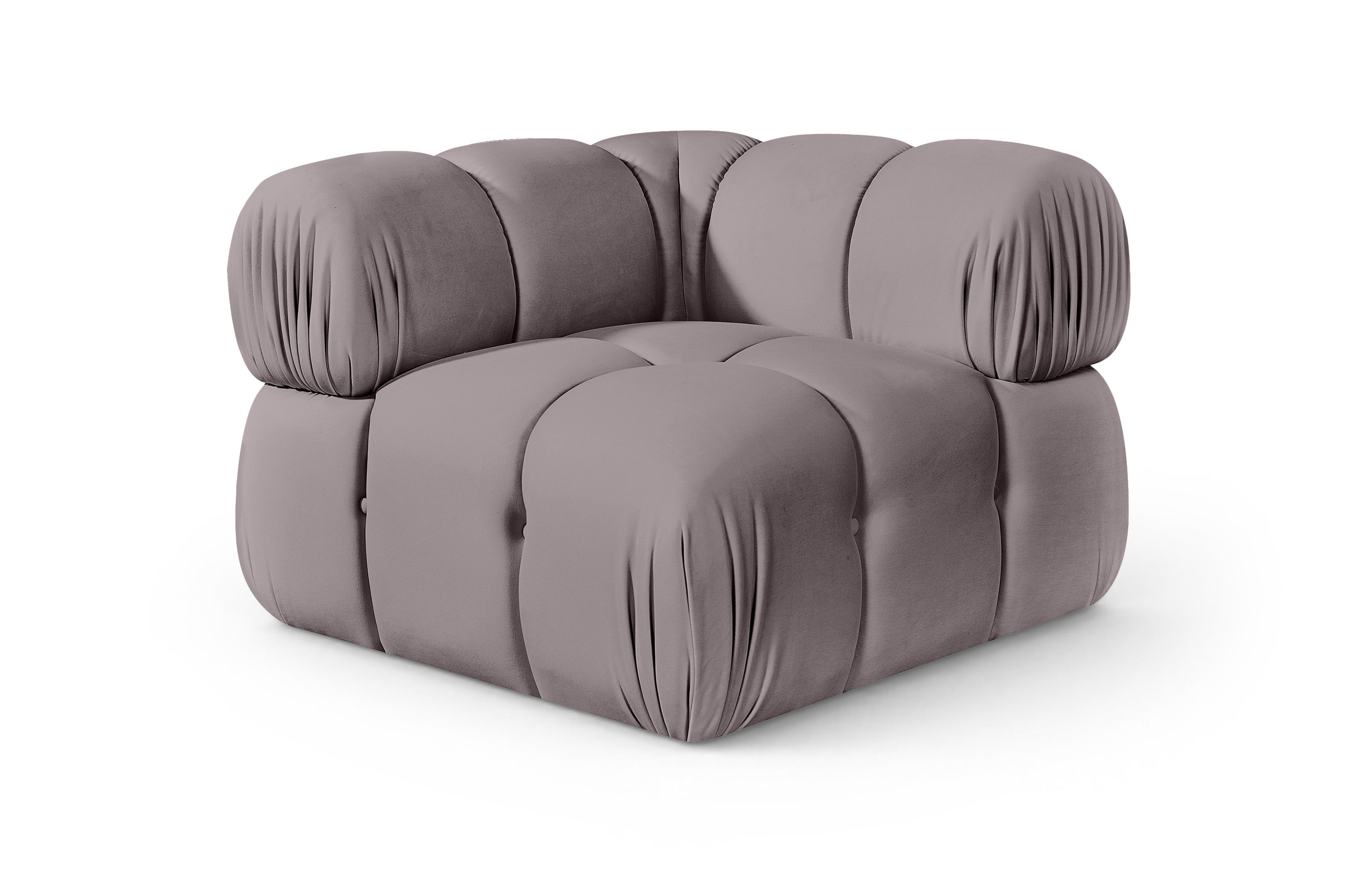 Orin - Velvet Performance Fabric Upholstered Modular Corner Chair - Taupe