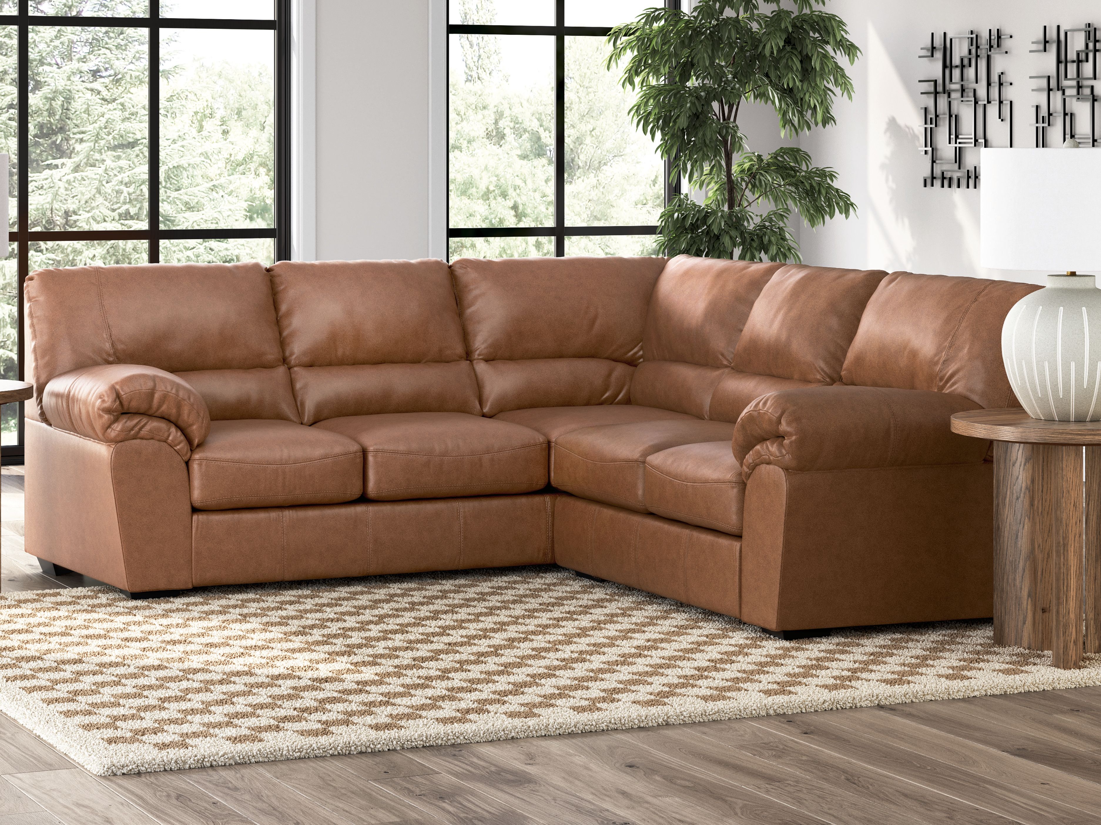 Ashley Furniture WillowBend - 2-Piece Sectional With LAF Sofa With Corner Wedge - Caramel - Image 4