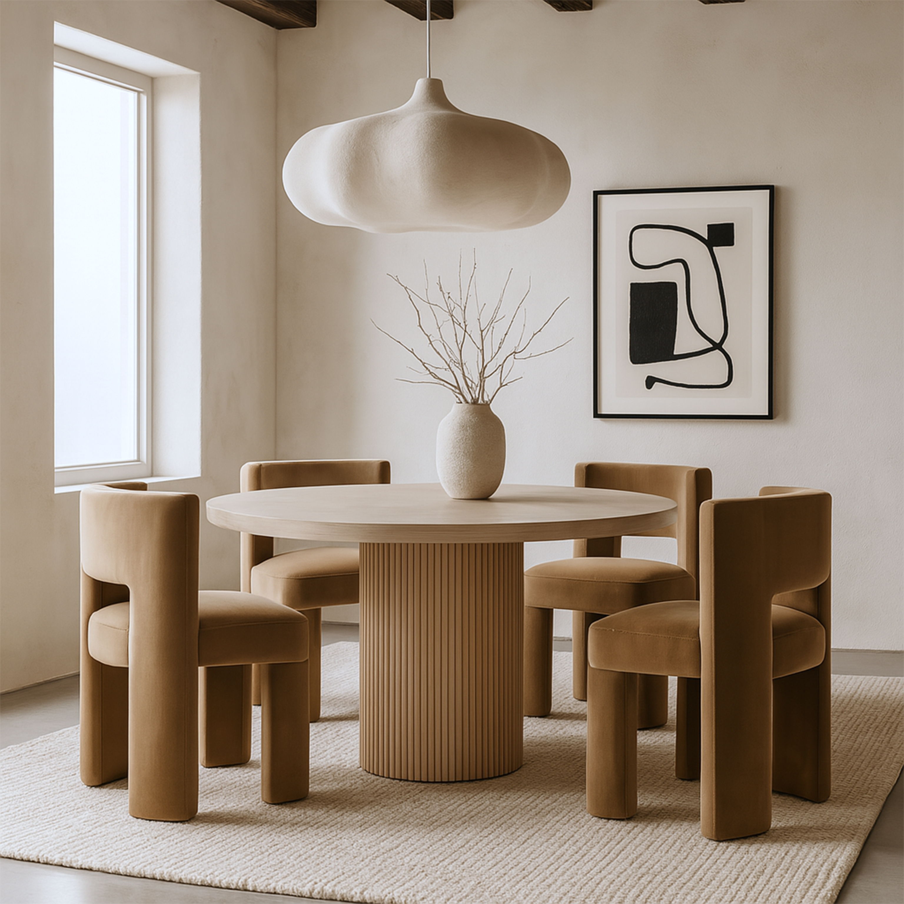 Zuno - Velvet Performance Fabric Upholstered Dining Chair (Set of 2) - Beige