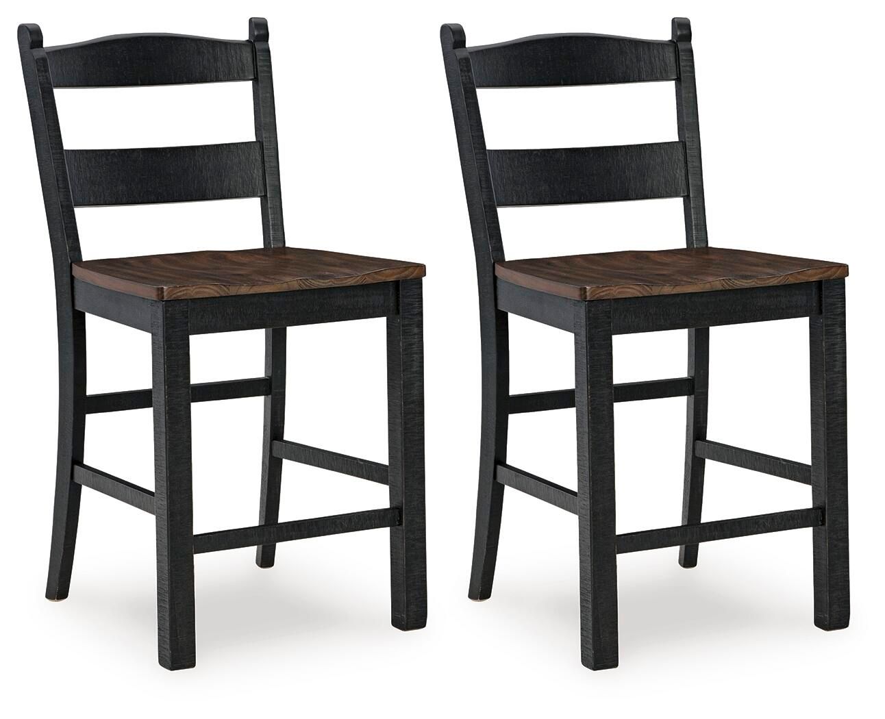 Valebeck – Barstool (Set of 2) – Black / Brown