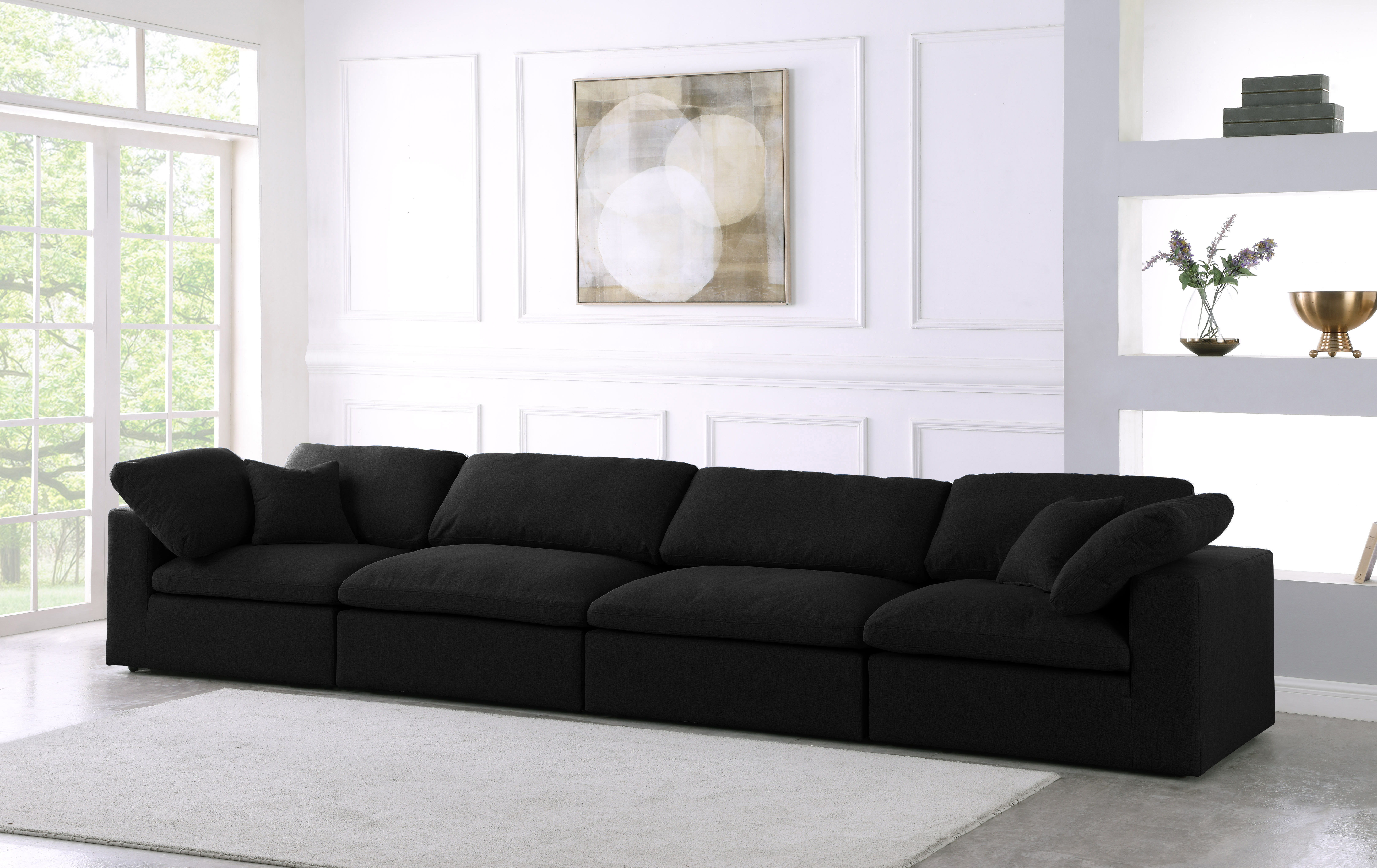 Serene - 4 Piece Modular Sofa - Black