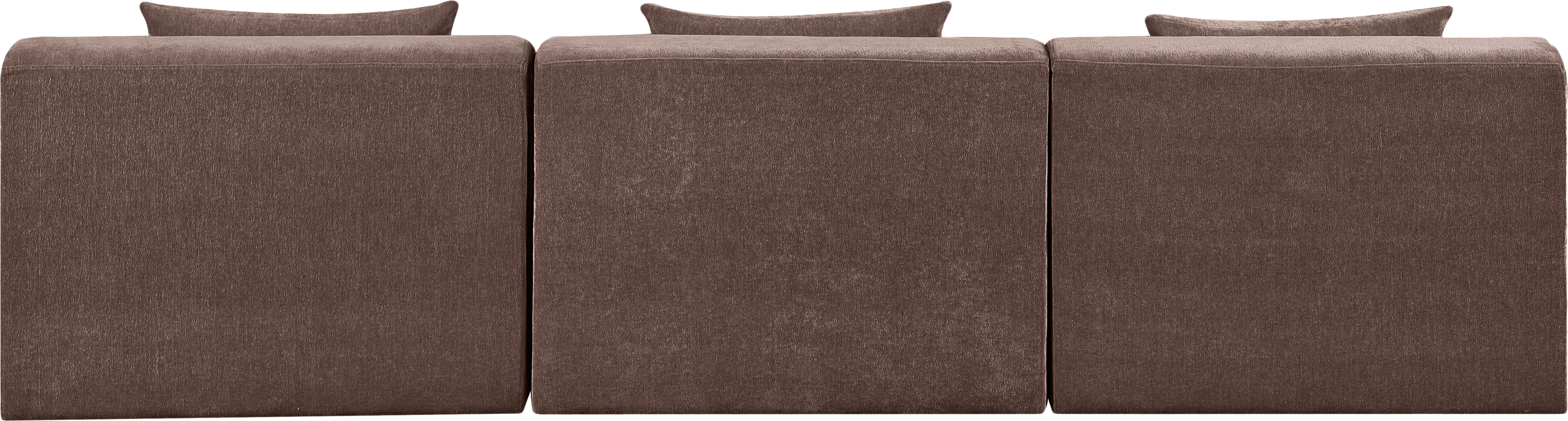 Stellar - 3 Piece Chenille Fabric 114" Upholstered Modular Sofa - Brown